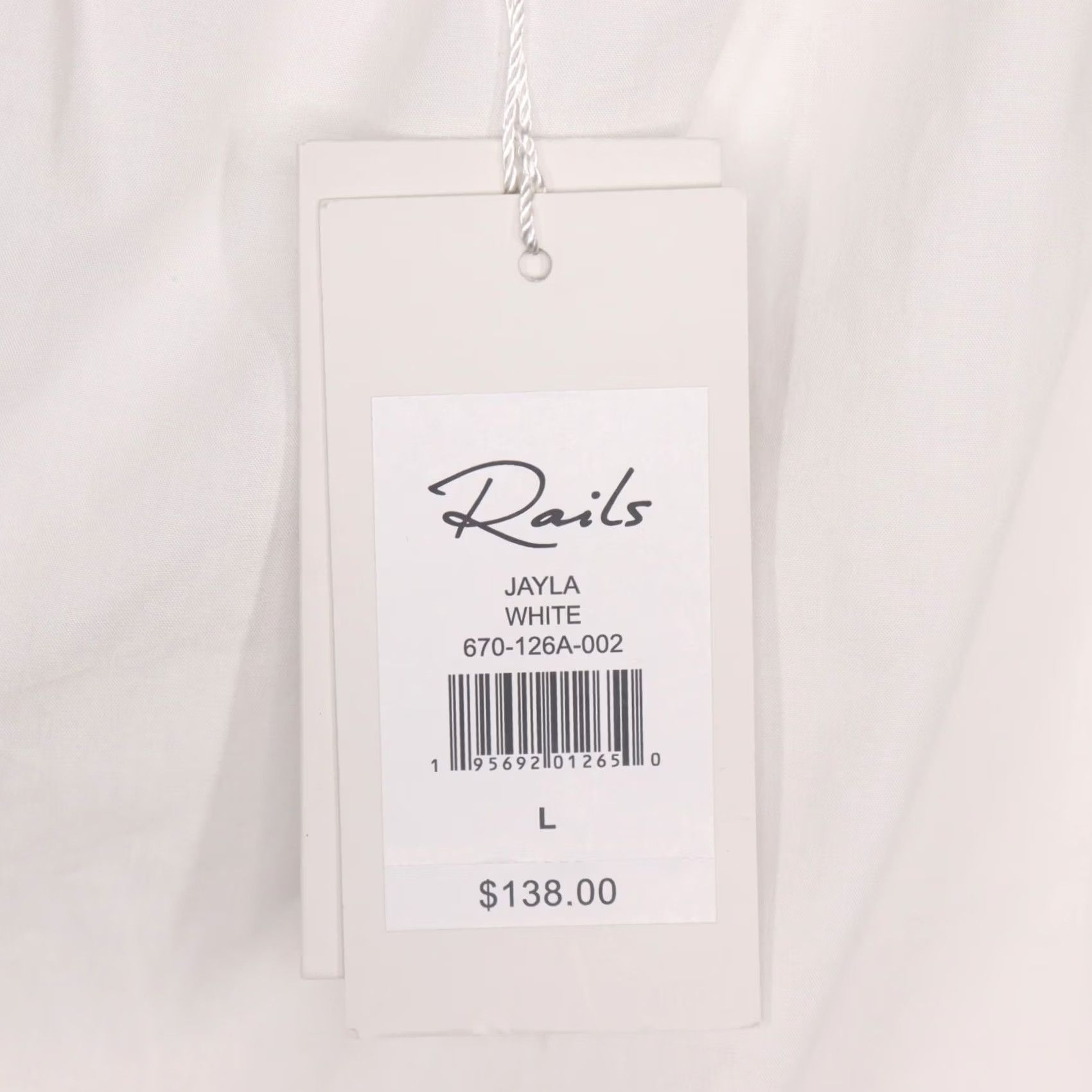 Rails Rails One Shoulder Puff Sleeve Top L White Cotton Poplin NWT Jayla Blouse Summer Womens Size L / US 10 / IT 46 - 4 Thumbnail