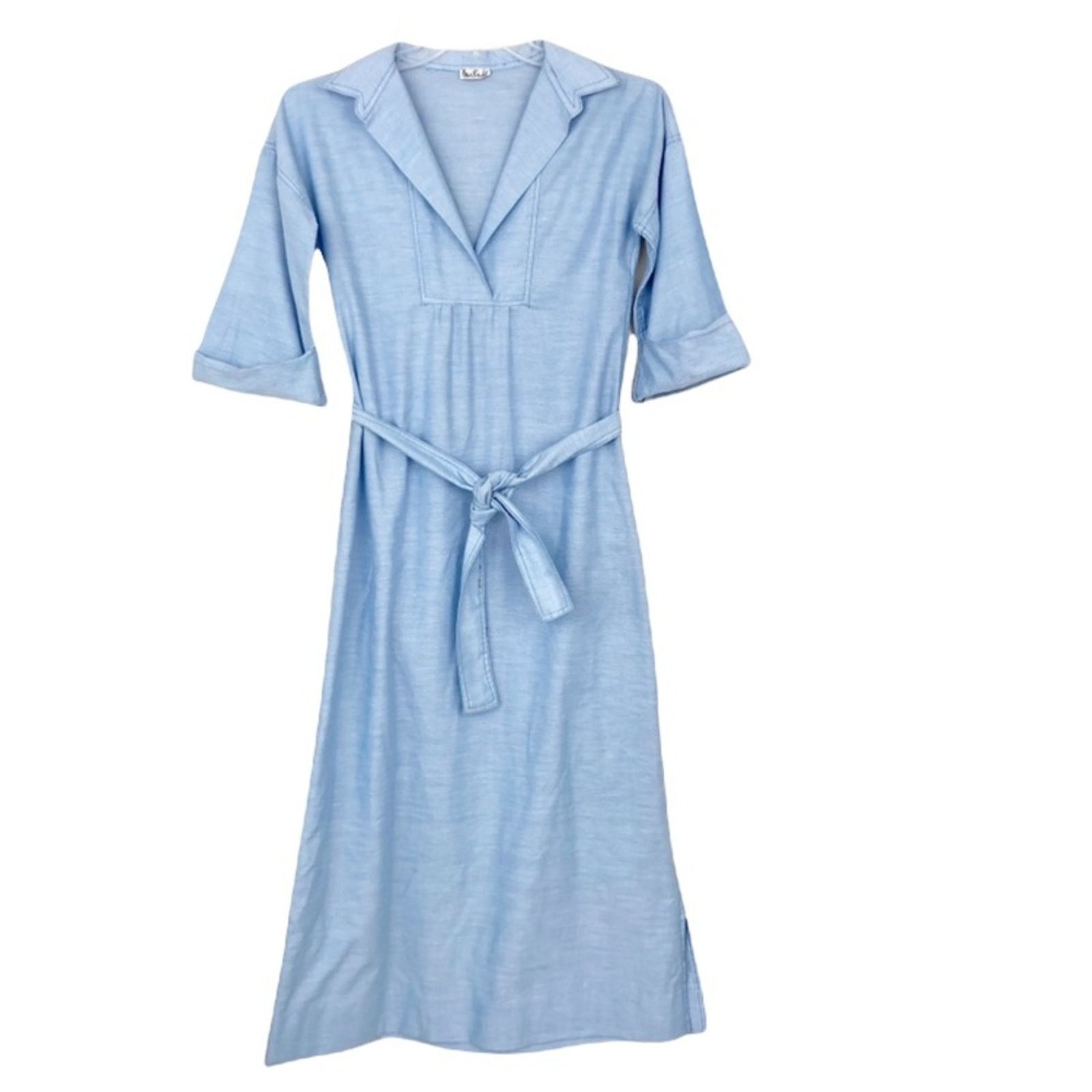 Vintage Henri Bendel Belted Popover Midi Dress