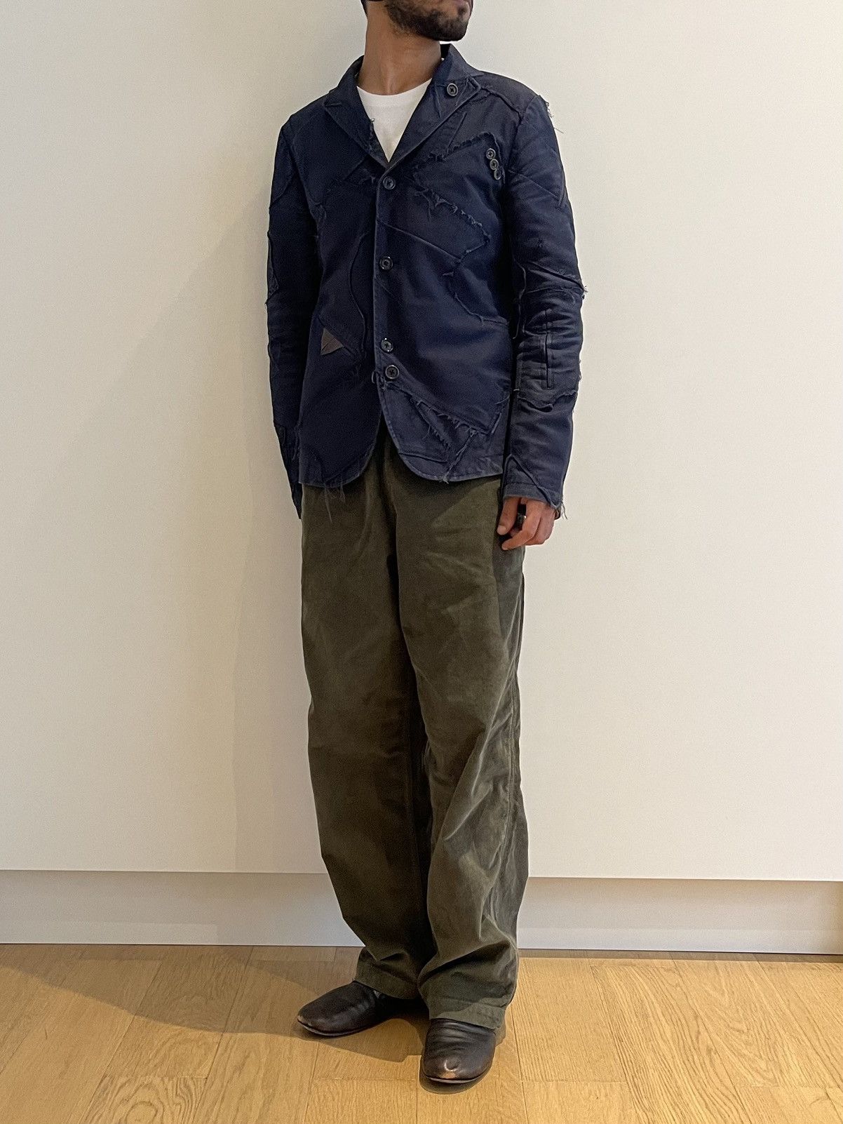 Kolor Kolor SS11 Navy Raw Edges Reconstructed Blazer Size US S / EU 44-46 / 1 - 1 Thumbnail