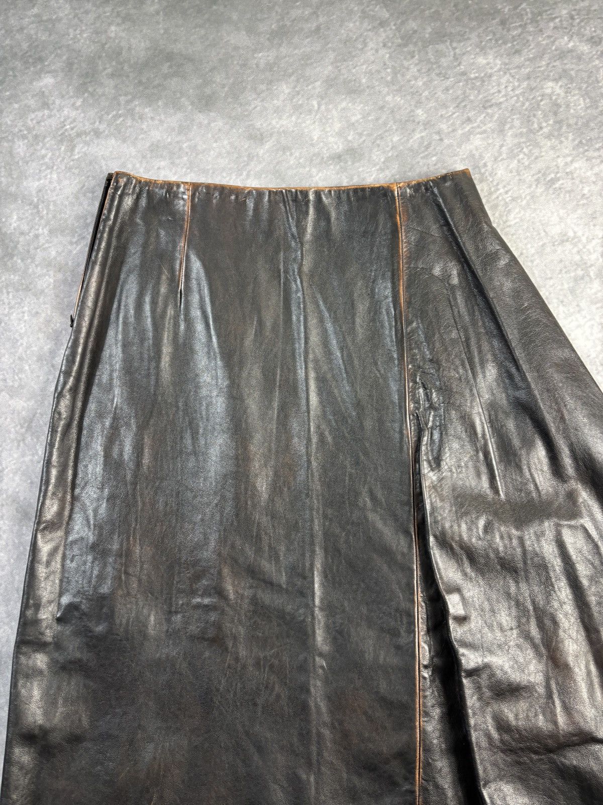 Prada F/W 2013 Prada Leather Skirt Runway Asymmetrical Maxi Long Size 27" / US 4 / IT 40 - 19 Thumbnail