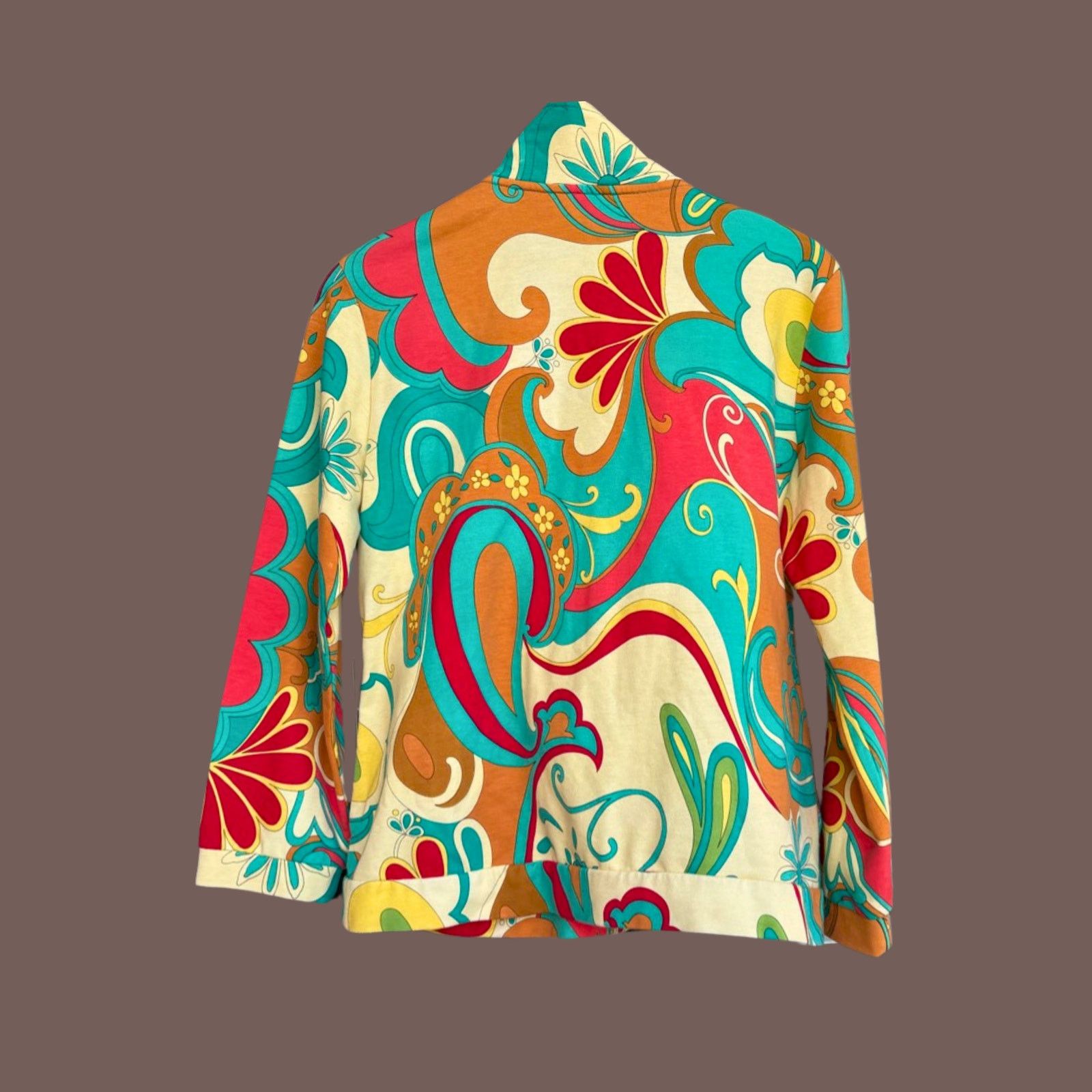 Vintage VTG Zip-Up | Mirror Image Psychedelic Floral | Y2K Print Size M / US 6-8 / IT 42-44 - 2 Thumbnail