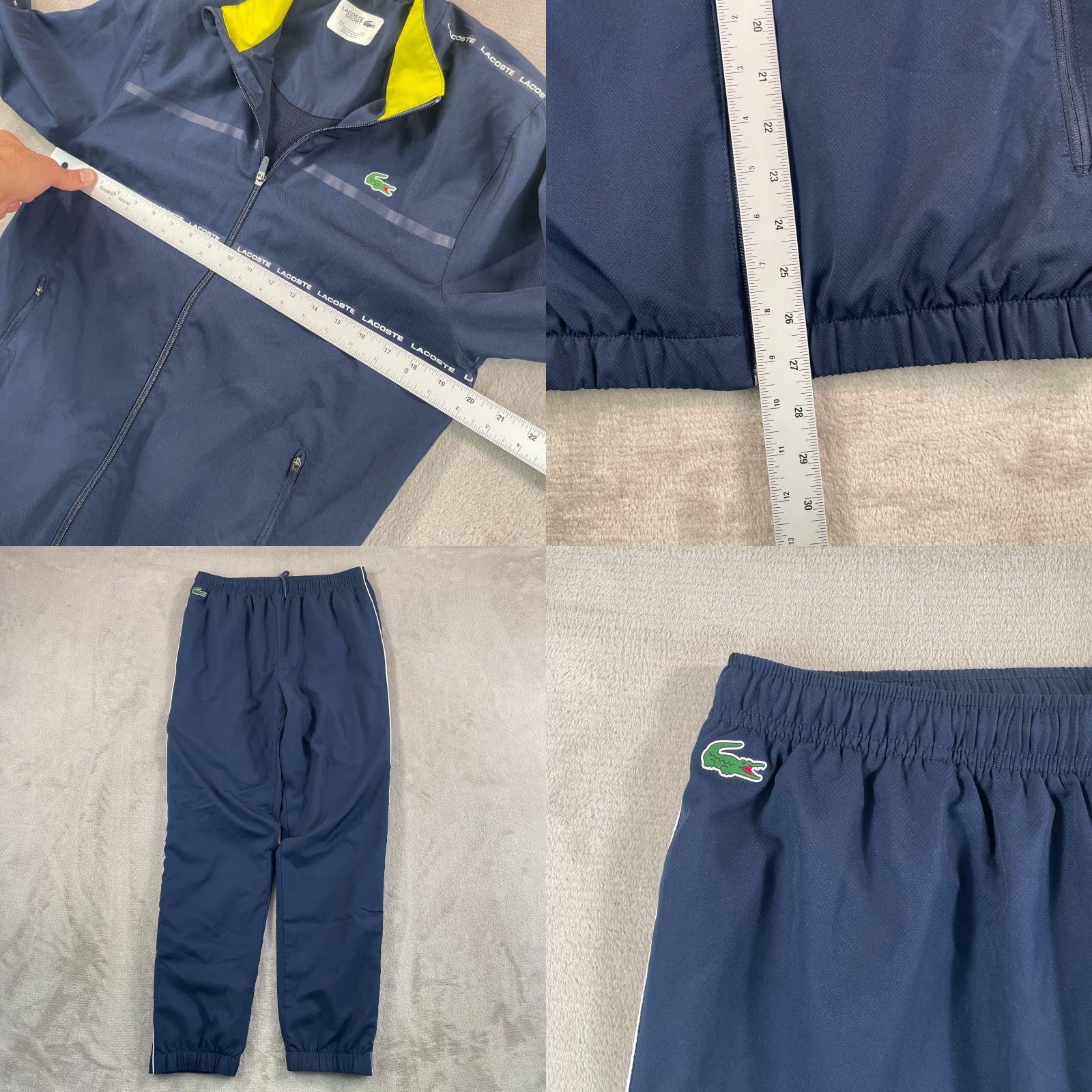 Lacoste Lacoste Tracksuit Mens Small Navy Blue 2 Piece Jacket Pants Zip Collared Logo Activewear Performance Size US 29 - 8 Thumbnail