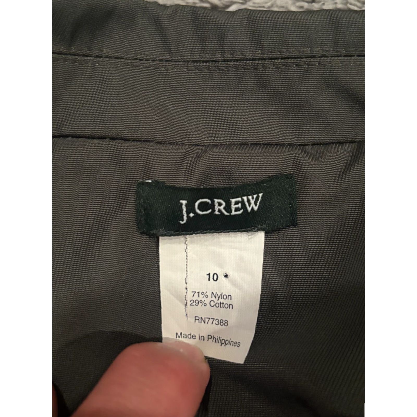 J.Crew VINTAGE J.CREW Blazer Womens 10 Gray Nylon Button Jacket Outerwear Preppy Shirt Size L / US 10 / IT 46 - 2 Thumbnail