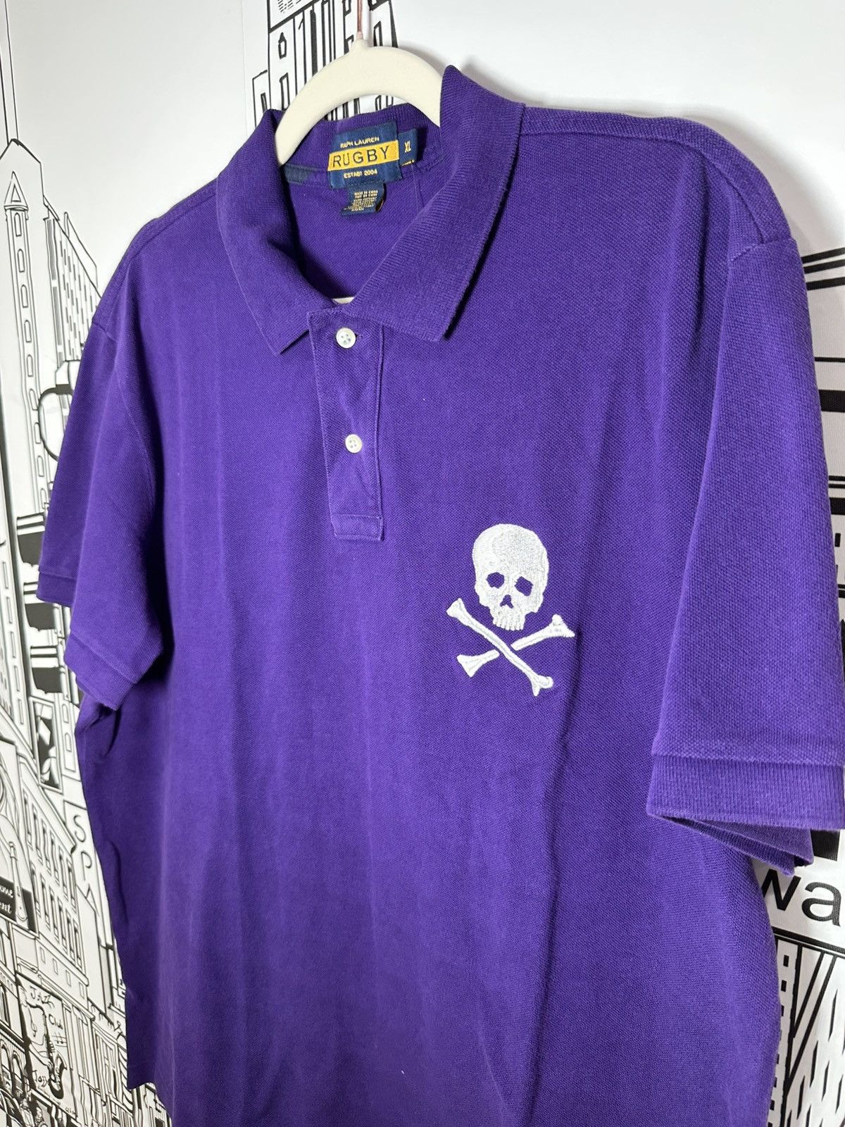 Rugby Ralph Lauren Rugby Ralph Lauren Skull & Bones Polo Purple XL Size US XL / EU 56 / 4 - 4 Thumbnail