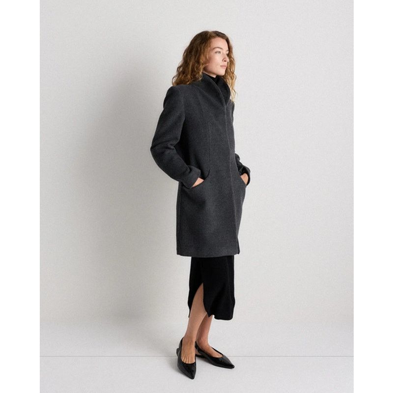 Quince Quince Women's Wool Cashmere Cocoon Coat Charcoal Size S Size S / US 4 / IT 40 - 1 Thumbnail