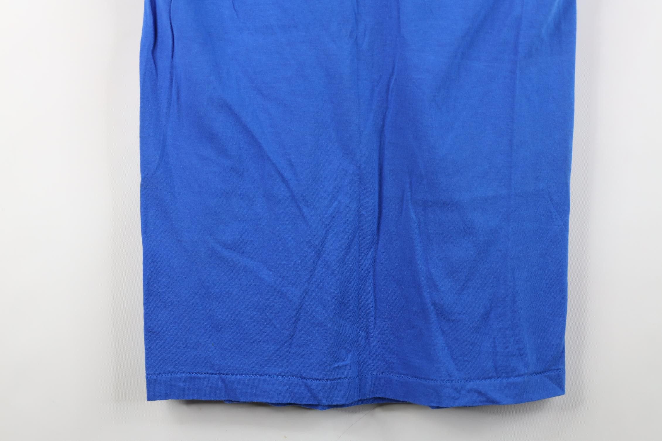 Vintage Vintage 90s Streetwear Cotton Muscle T-Shirt Pocket Blue USA Size US M / EU 48-50 / 2 - 13 Thumbnail