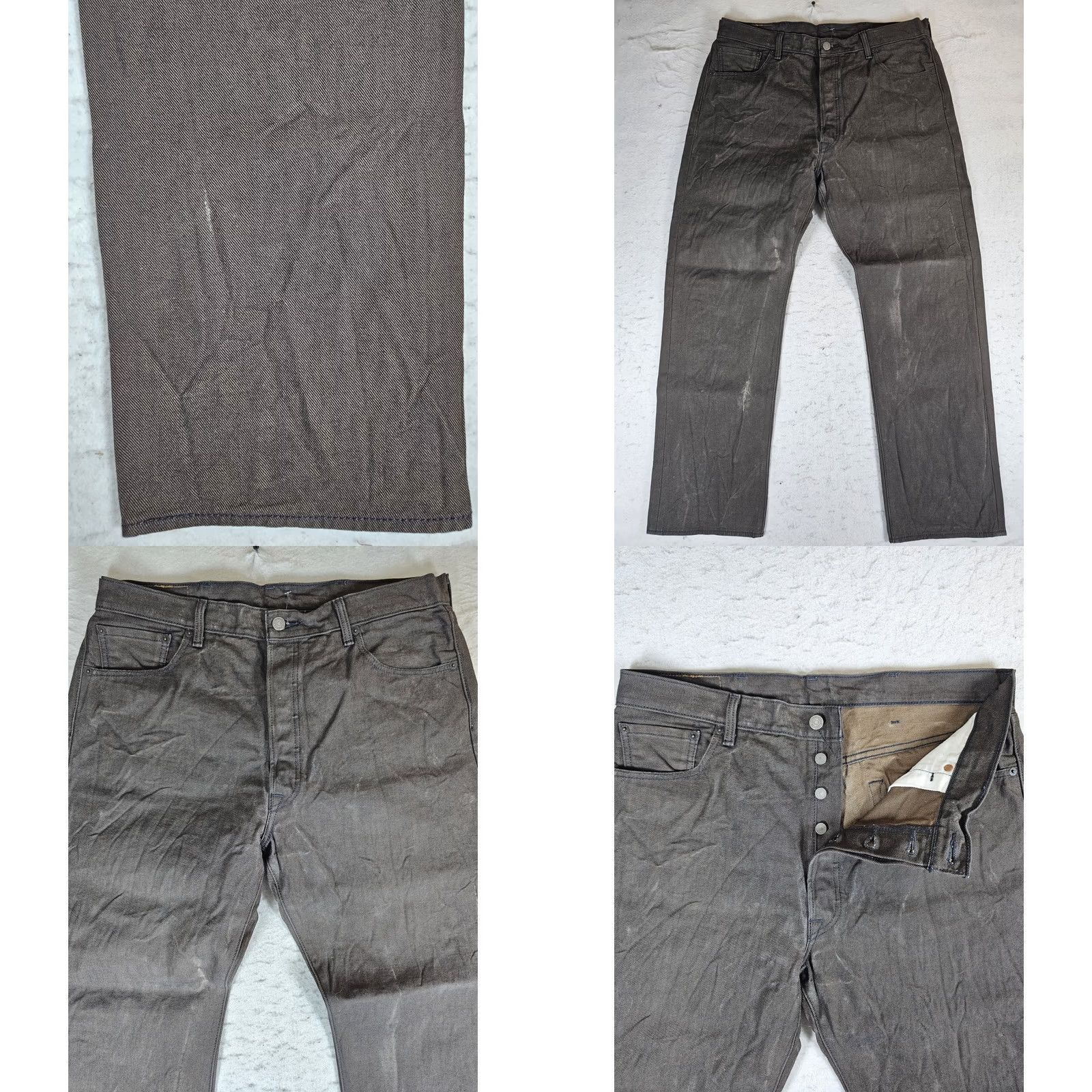 Levi's Levi's 501 Jeans Straight Leg Denim Jeans Dark Gray Mens 38x32 Vintage 90s Retro Button Fly Regular Rise Middle 5-Pocket Denim Cotton Clothing Mens Size US 38 / EU 54 - 8 Thumbnail