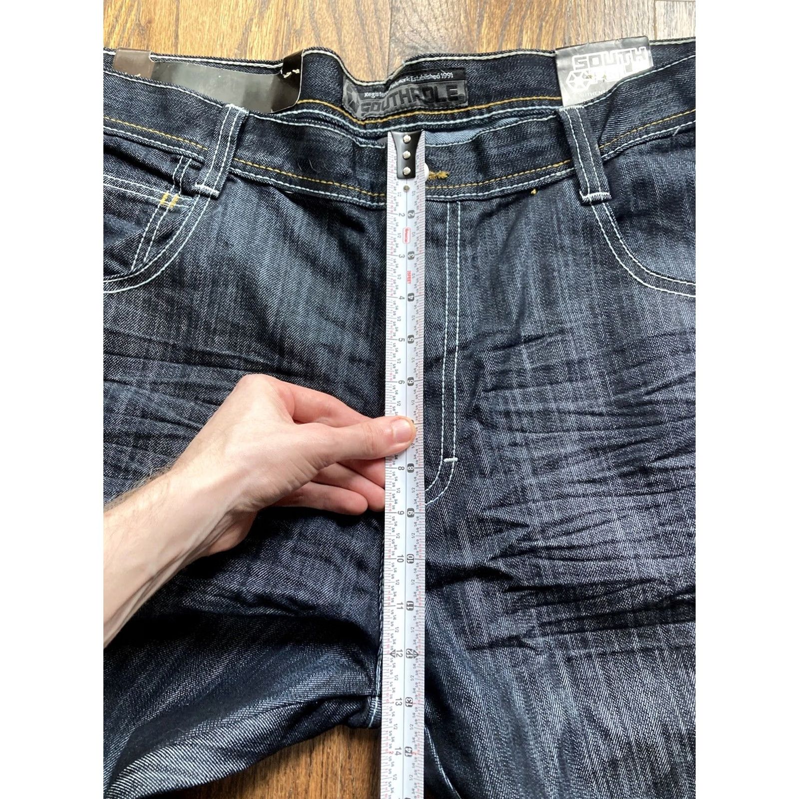 Southpole VINTAGE Southpole Jeans Men 40x34 90s Hip Hop Skater Deadstock 5-Pocket Denim Blue Straight 4180 Size US 40 / EU 56 - 6 Thumbnail