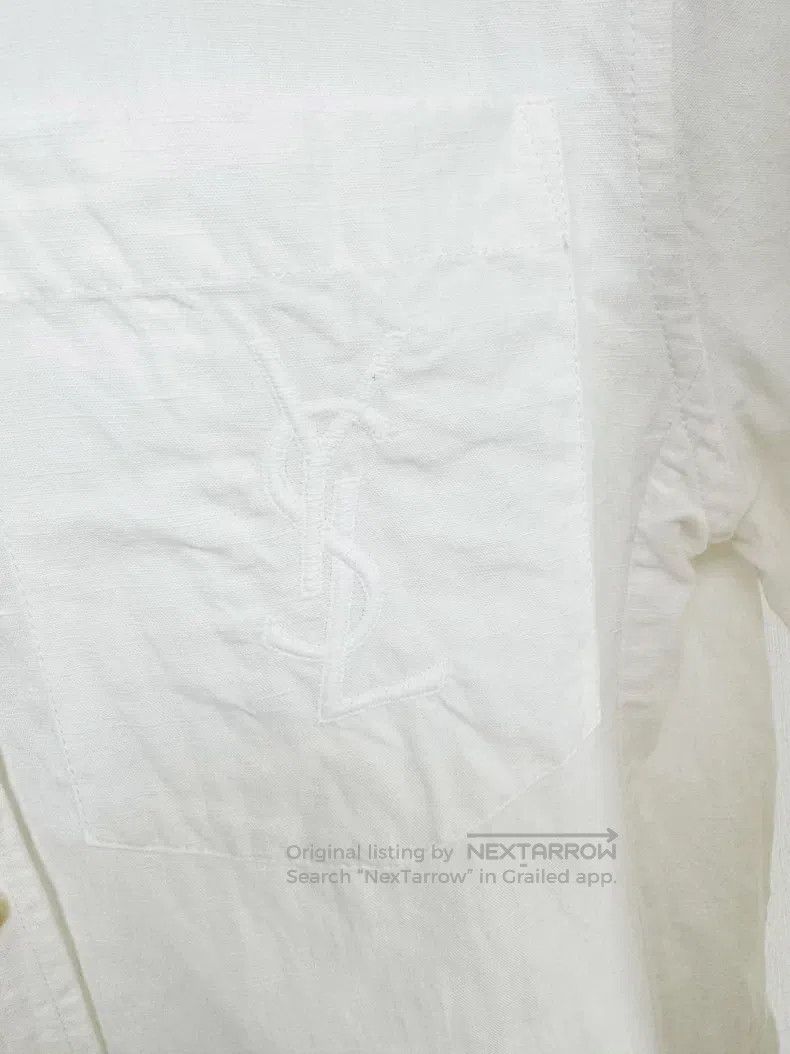 Saint Laurent Paris Saint Laurent Paris Embroidered White Shirt Size XXS / US 00 / IT 34 - 2 Thumbnail