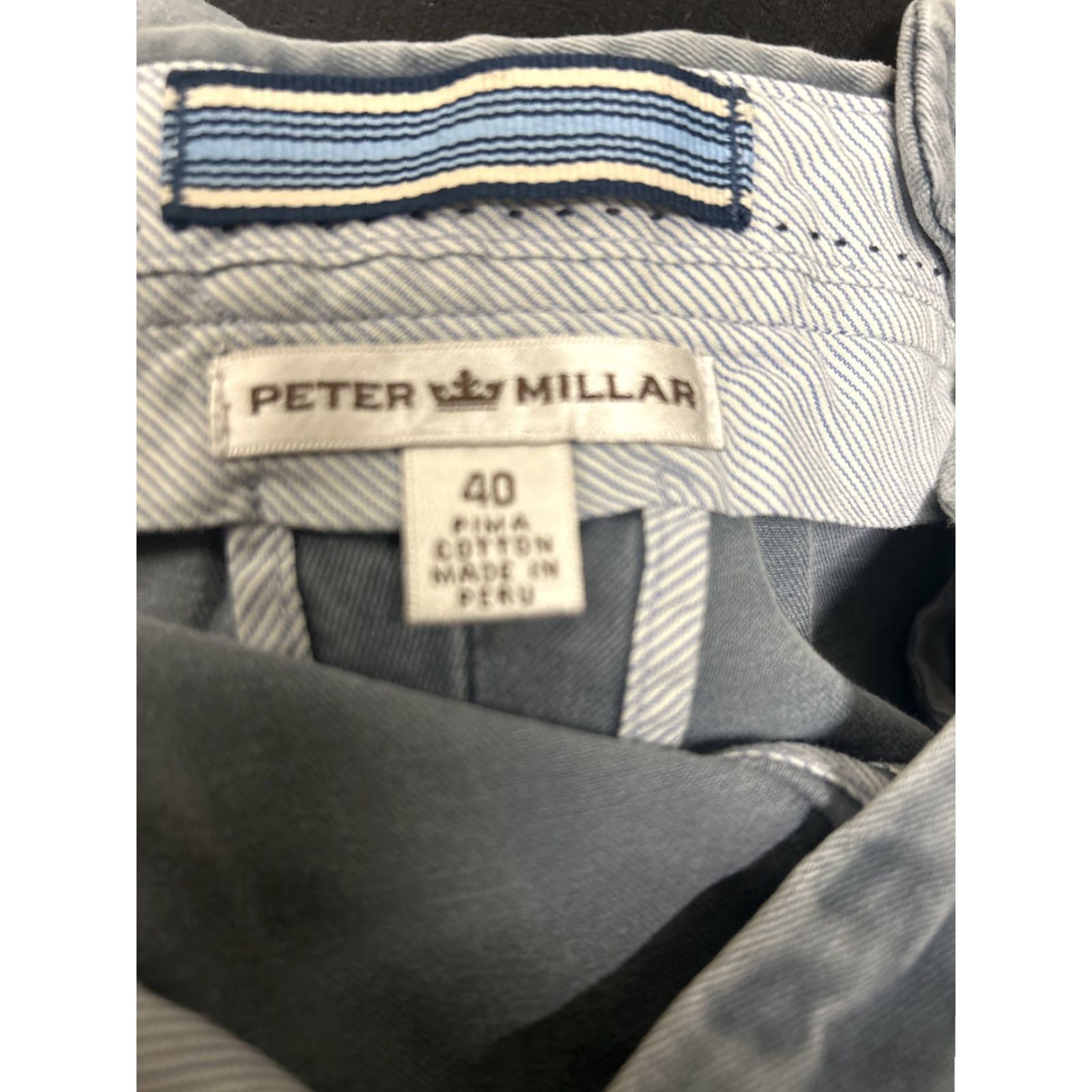Peter Millar Peter Millar Distressed Blue Khaki Chino Shorts 40 Cotton EUC Mens Shorts Size 40 Regular Blue Distressed Chino Peter Millar EUC Size US 40 / EU 56 - 2 Thumbnail