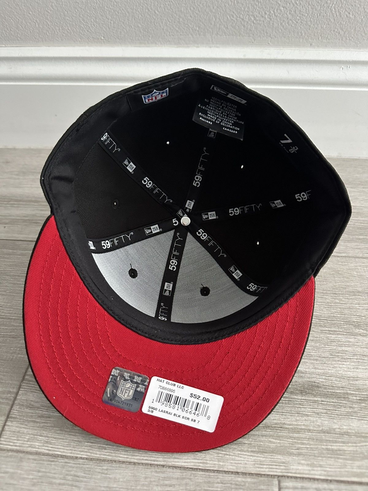 Hat Club × NFL × New Era Las Vegas Raiders Hat Club New Era Black Red Fitted Sz 7 3/8 Size ONE SIZE - 7 Thumbnail