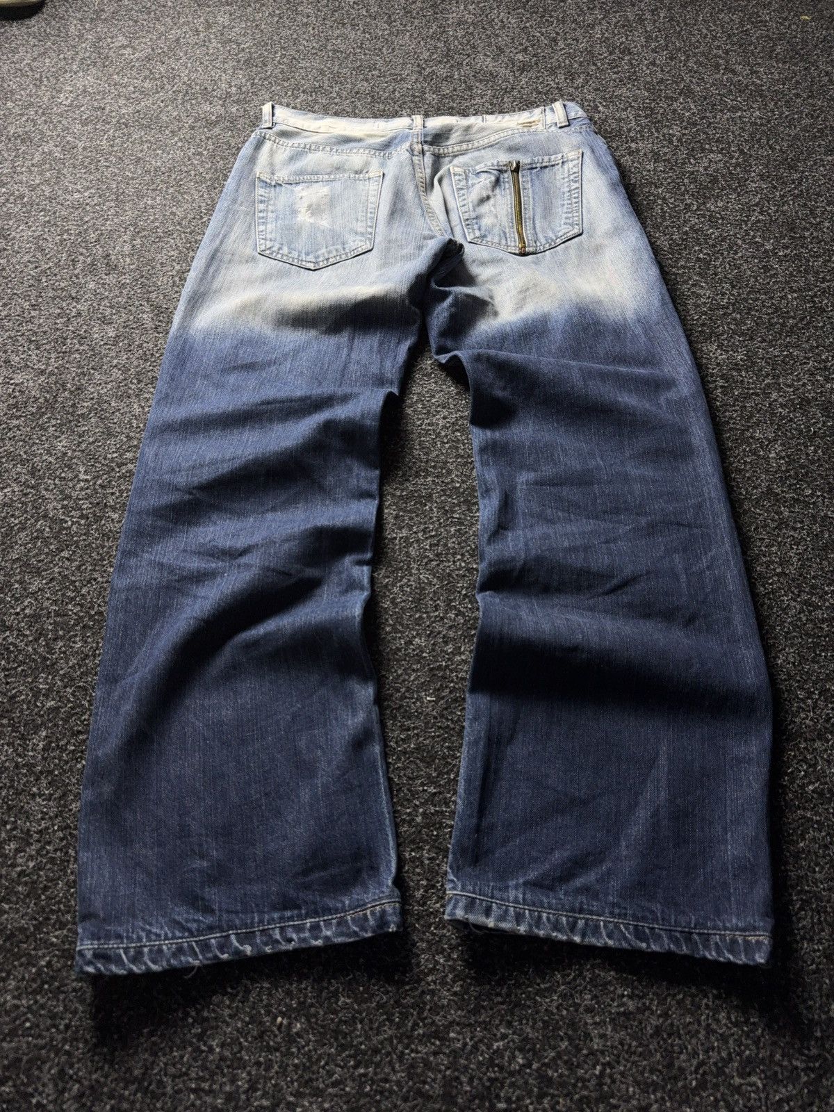 Diesel 90s Diesel Industry Zip Back Pocket Jeans Made in Italy Y2K Size US 33 - 13 Thumbnail