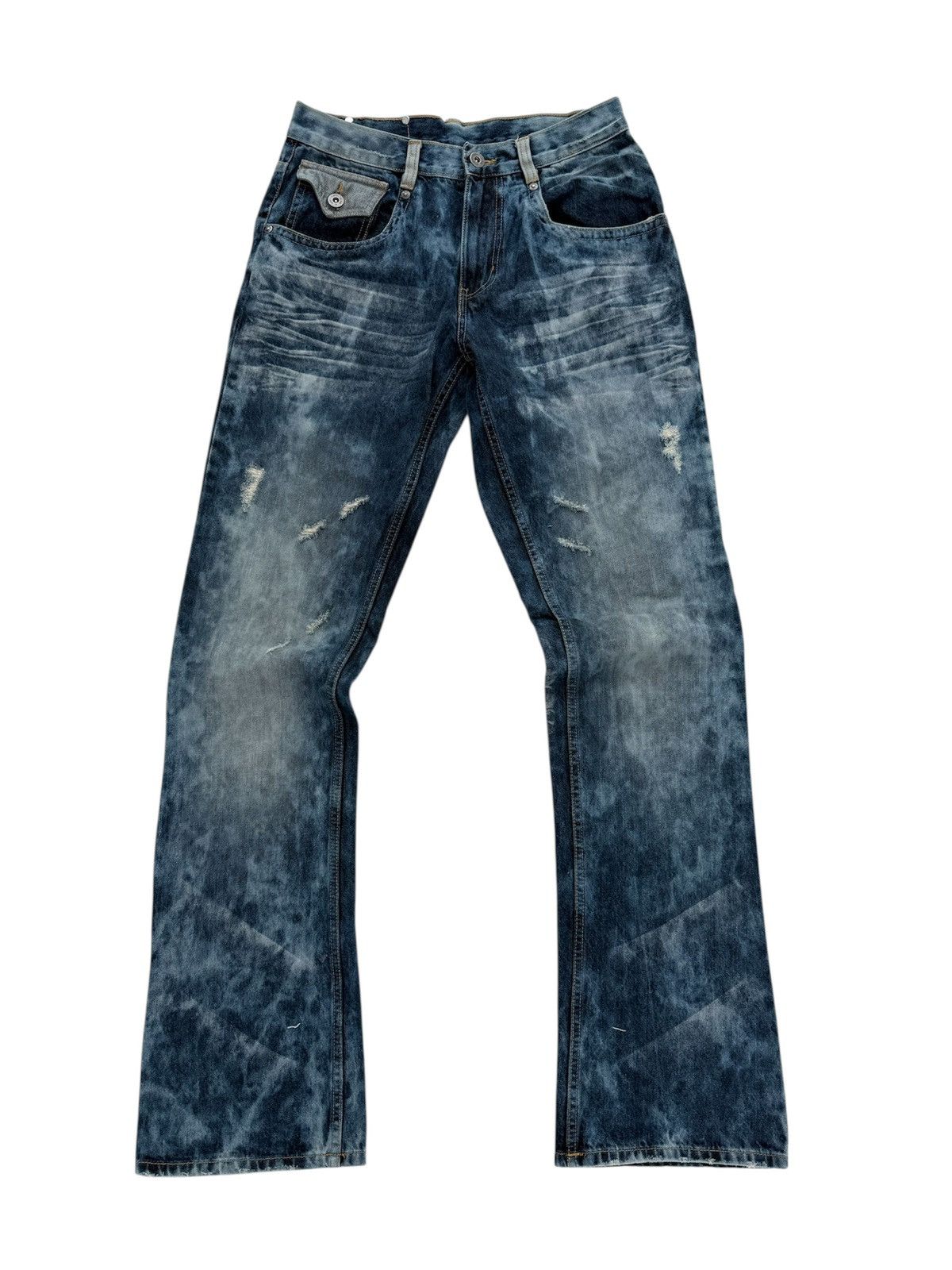 Le Grande Bleu (L.G.B.) ANTI LABEL ACIDWASH FLARE BOOTCUT JEANS Size US 28 / EU 44 - 1 Thumbnail