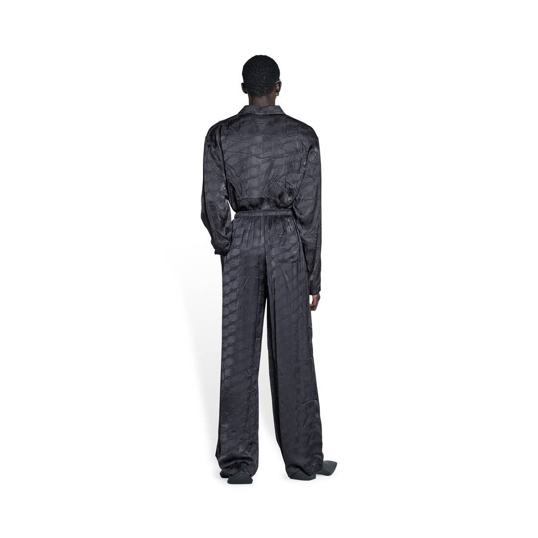 Balenciaga o1bcso1str1025 BB Monogram Jacquard Pyjama Pants in Black Size US 32 / EU 48 - 4 Thumbnail