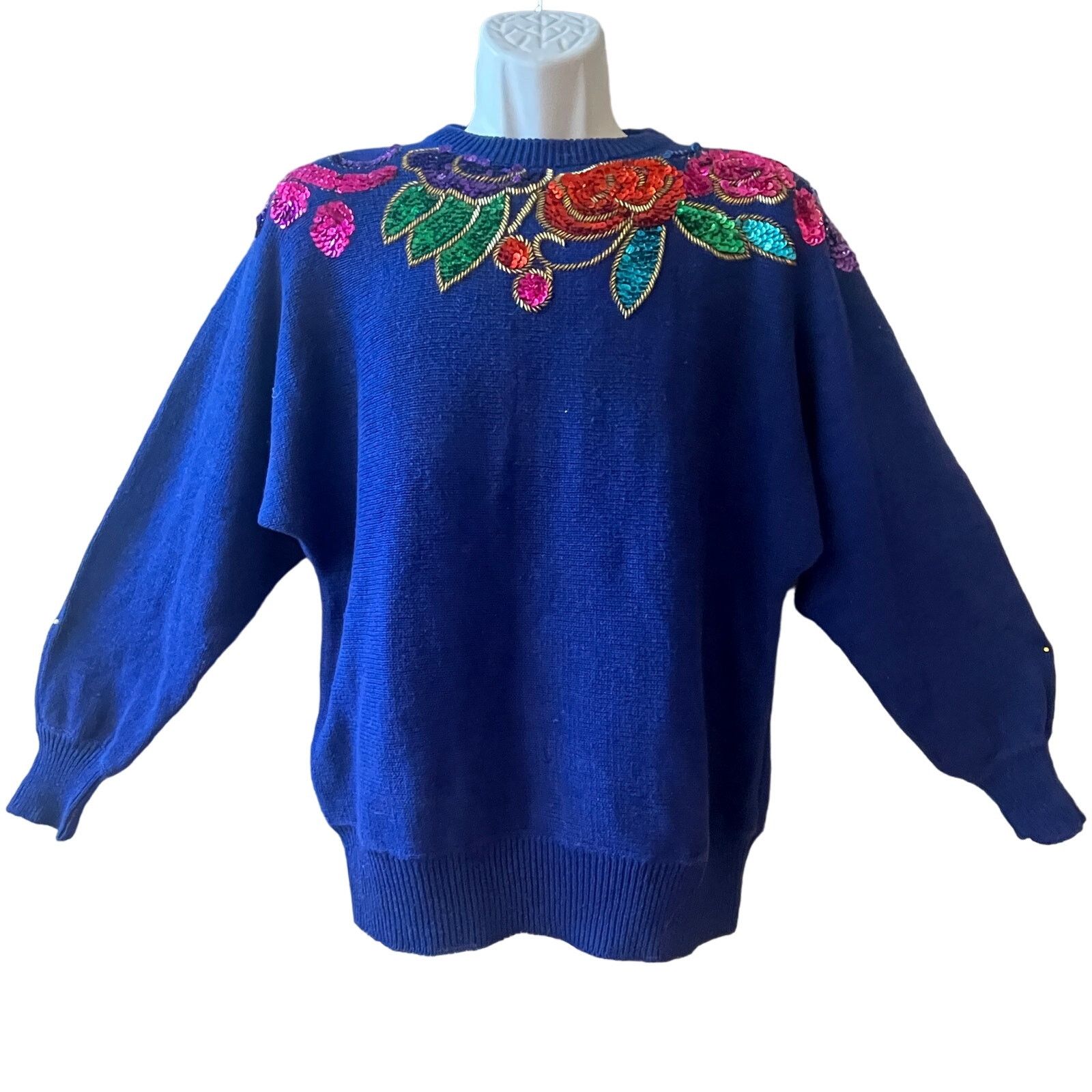 Other VINTAGE 80s Clyde Sequined Batwing Sweater Size Medium Size M / US 6-8 / IT 42-44 - 1 Thumbnail