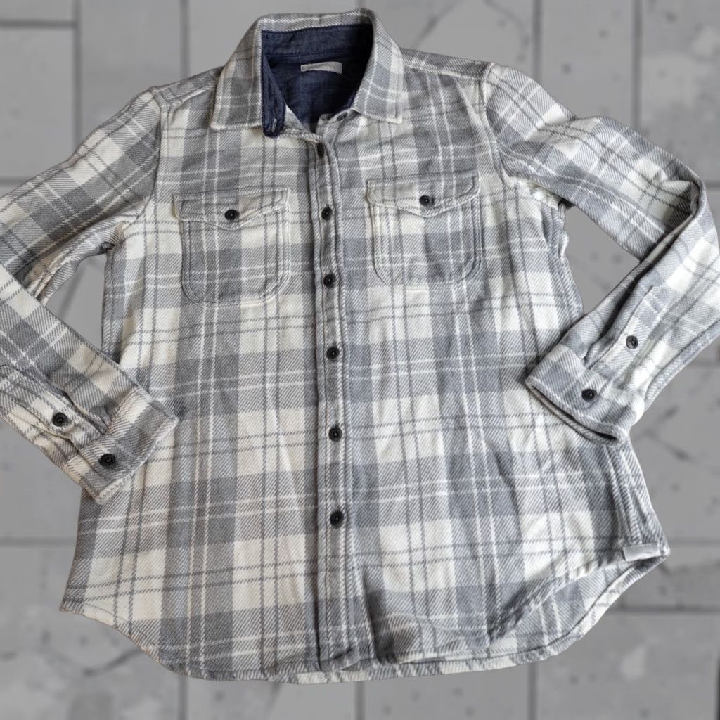 Outerknown Outerknown Womens Shirt XS Gray Flannel Button-Up Plaid Cotton Classic Casual Sleeve Collared Vintage: No/Not Vintage Size XS / US 0-2 / IT 36-38 - 1 Thumbnail