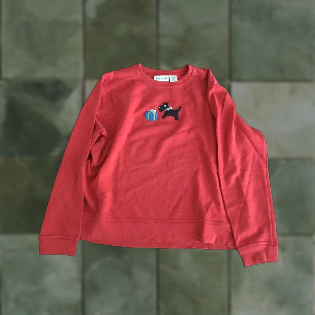 Vintage VINTAGE Kim Rogers Women's Sweatshirt Crew Neck Red Dog & Present Activewear Size Large Size L / US 10 / IT 46 - 1 Thumbnail