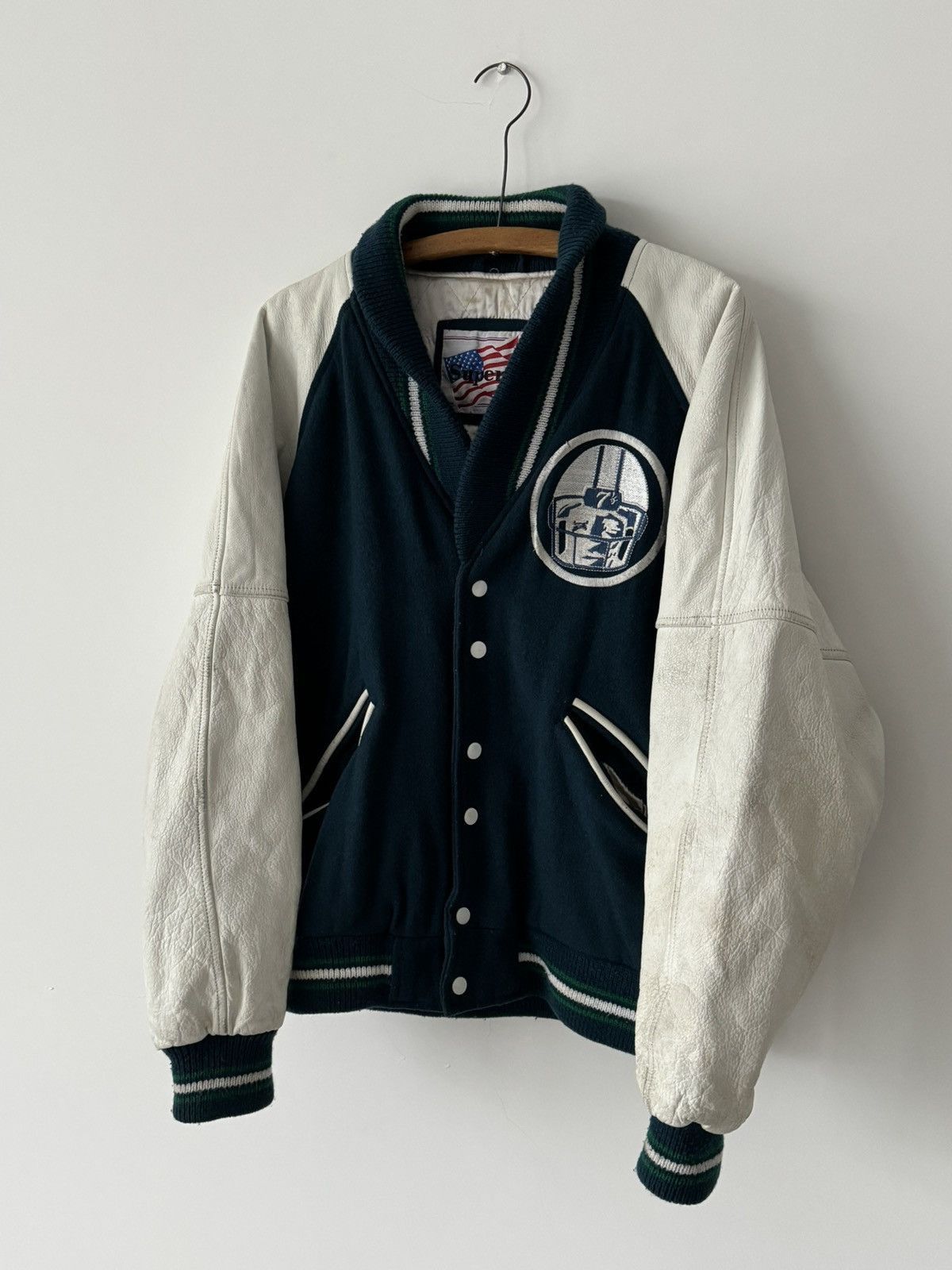 NFL × Vintage Vintage 80s NFL Texas Varsity Bomber Jacket Size US M / EU 48-50 / 2 - 3 Thumbnail