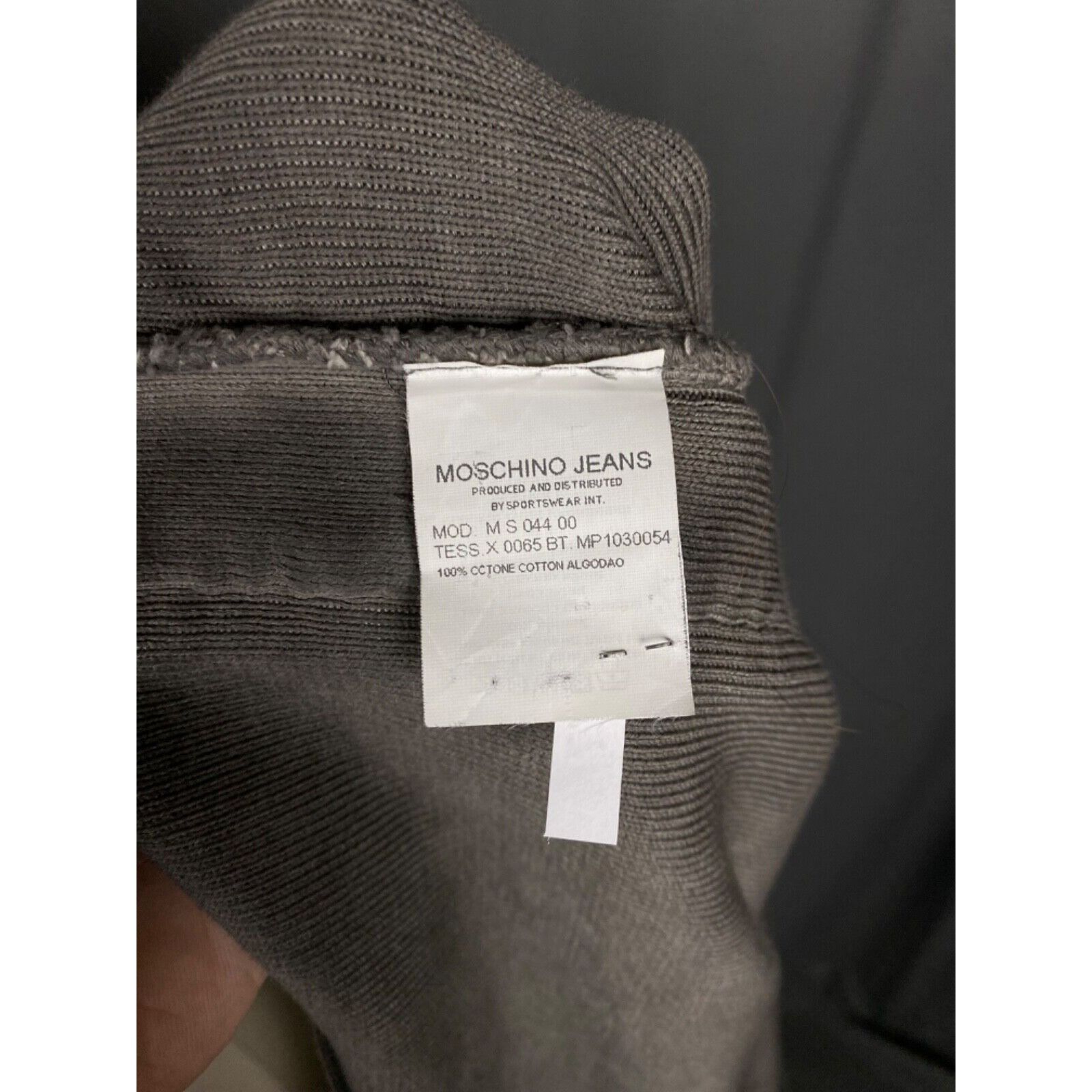 Moschino Moschino Men's Distressed Gray Crewneck Sweater Size M Size US M / EU 48-50 / 2 - 9 Thumbnail