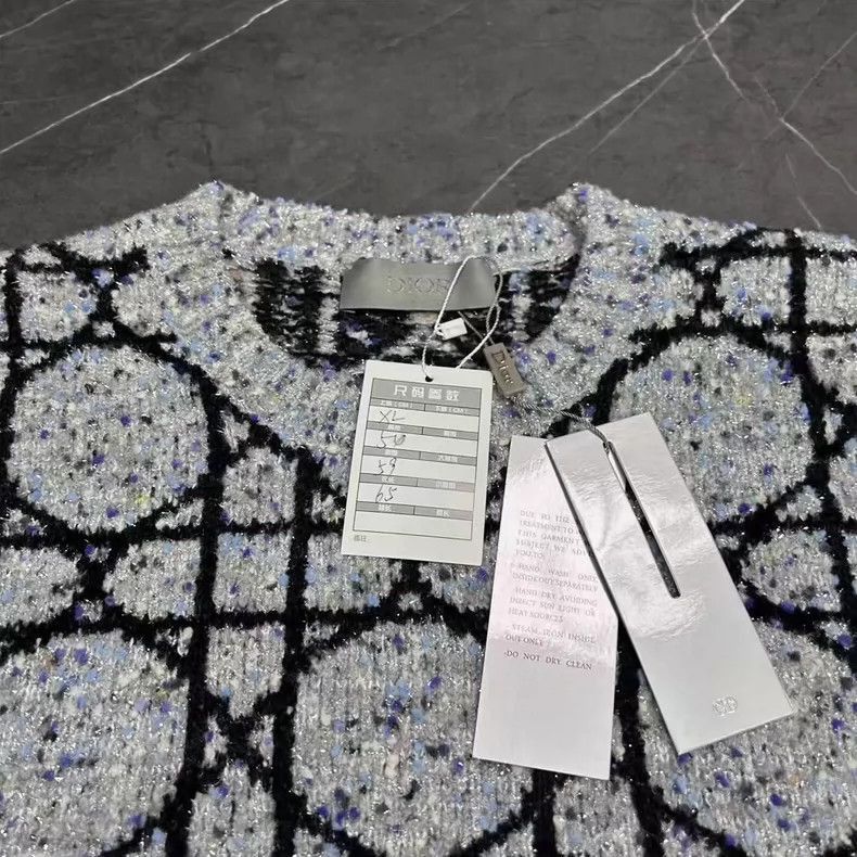 Dior DIOR 24FW Diamond Pattern Sweater XL-2506 Size US XL / EU 56 / 4 - 4 Thumbnail