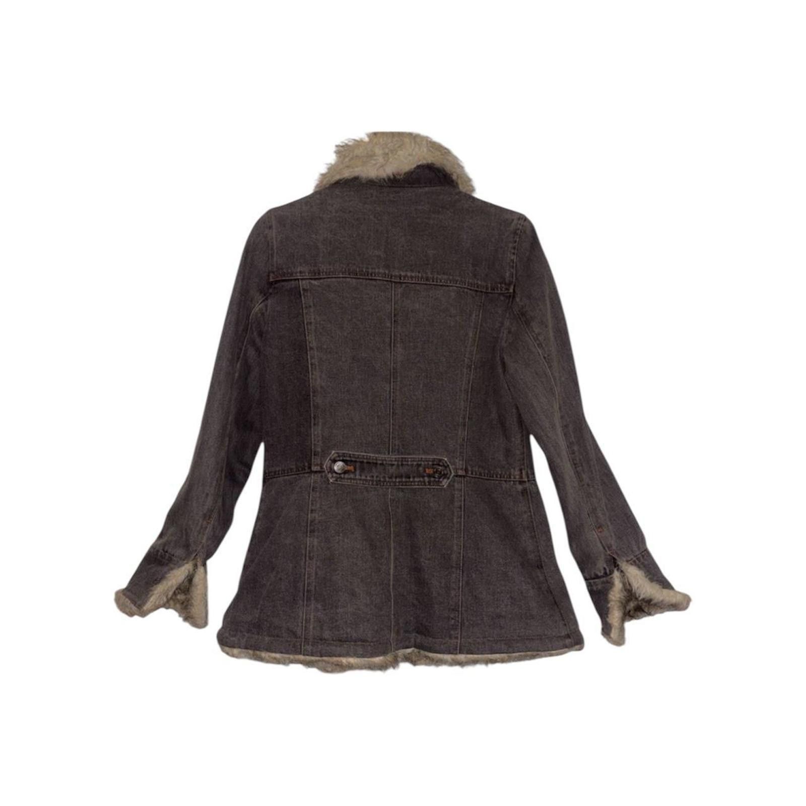 Other Denim with fur whimsy goth penny lane style coat jacket Size XS / US 0-2 / IT 36-38 - 2 Thumbnail