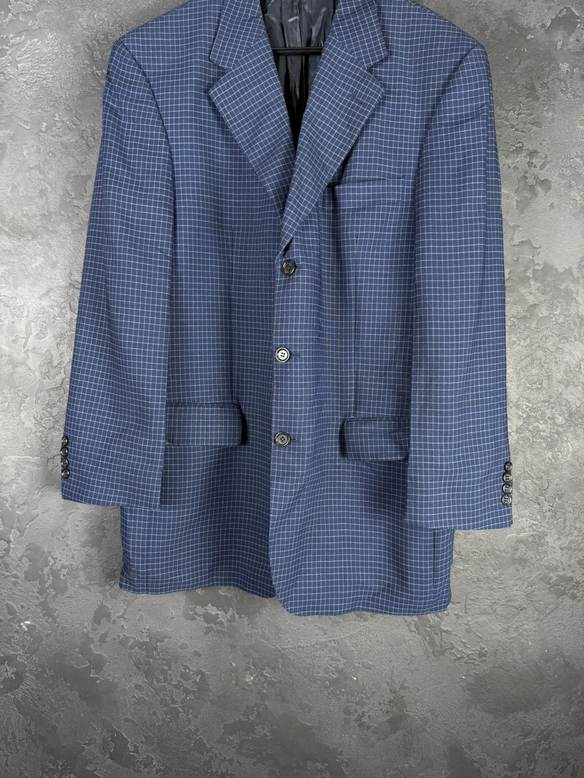 Yves Saint Laurent Yves Saint Laurent Vintage Mens Blue Coat Blazer Jacket Size 54R - 3 Thumbnail
