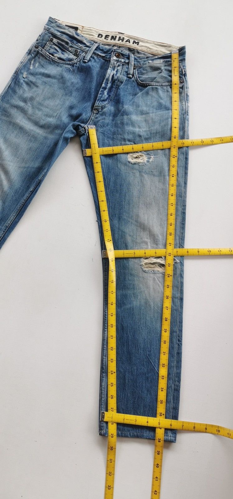 DENHAM Razor Slim Denham Distressed Denim Jeans Size US 30 / EU 46 - 10 Thumbnail