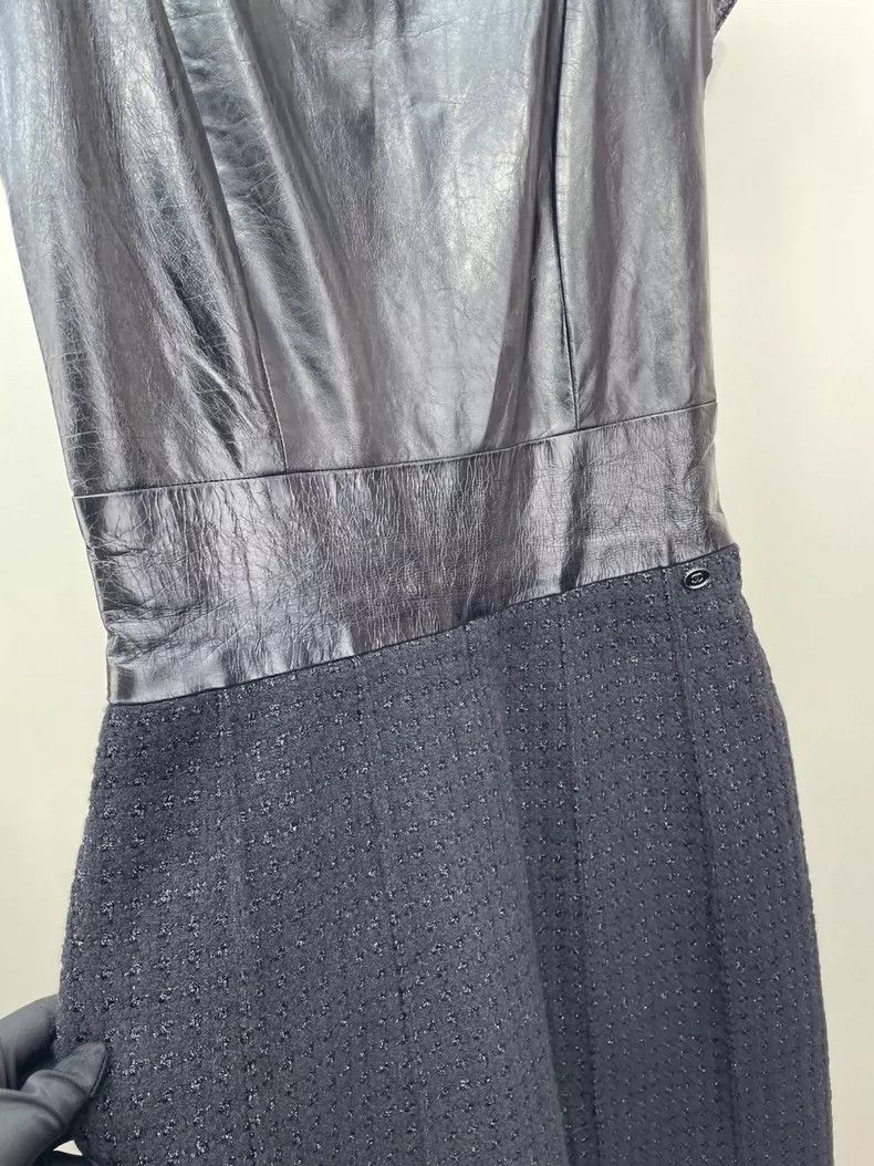 Chanel Chanel Calfskin tweed stitching dress 2504-Nextarrow Size S / US 4 / IT 40 - 4 Thumbnail