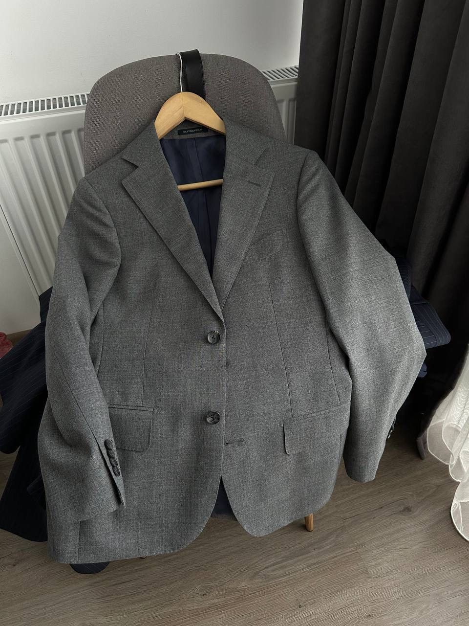 Suitsupply × Vintage Vintage Suitsupply Brescia Spalla Ferrara Gray Mens 42 Suit Size 42S - 23 Thumbnail