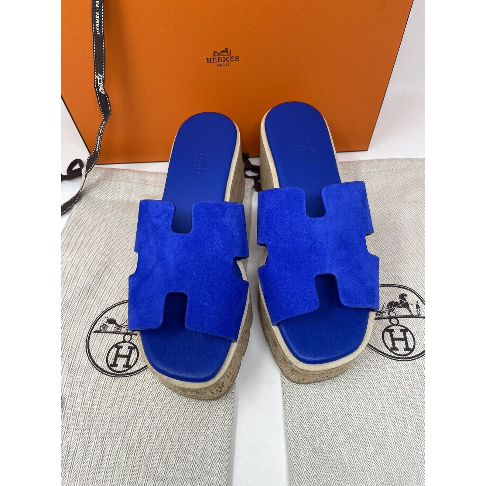 Hermes Hermes EZE 30 Sandals Ocean Blue NIB 38 Size US 8 / IT 38 - 5 Thumbnail