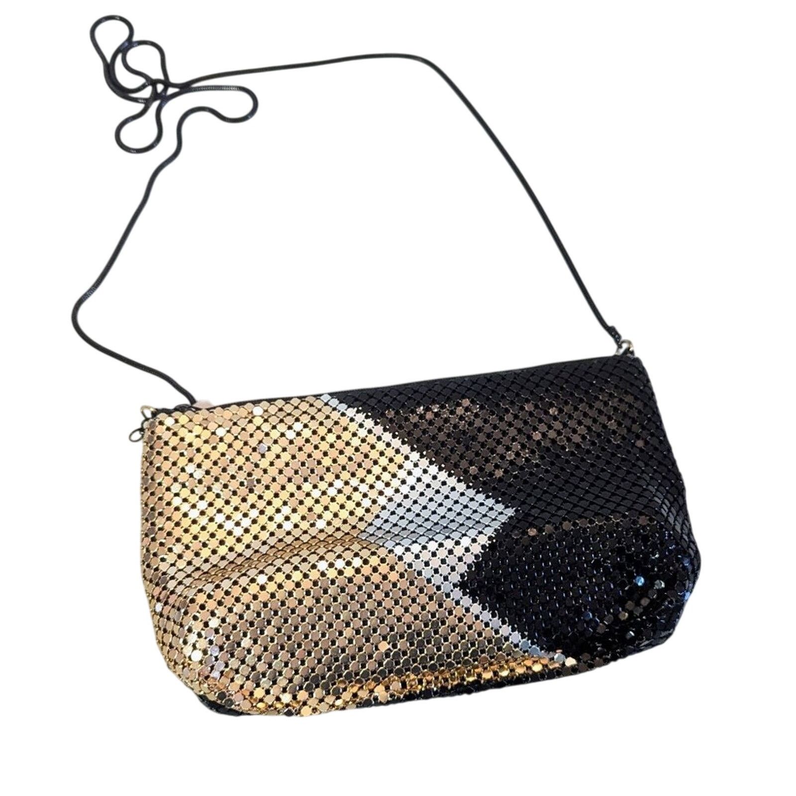 Vintage Vintage Unbranded Black Gold Silver Metal Mesh Crossbody Bag Size ONE SIZE - 1 Thumbnail