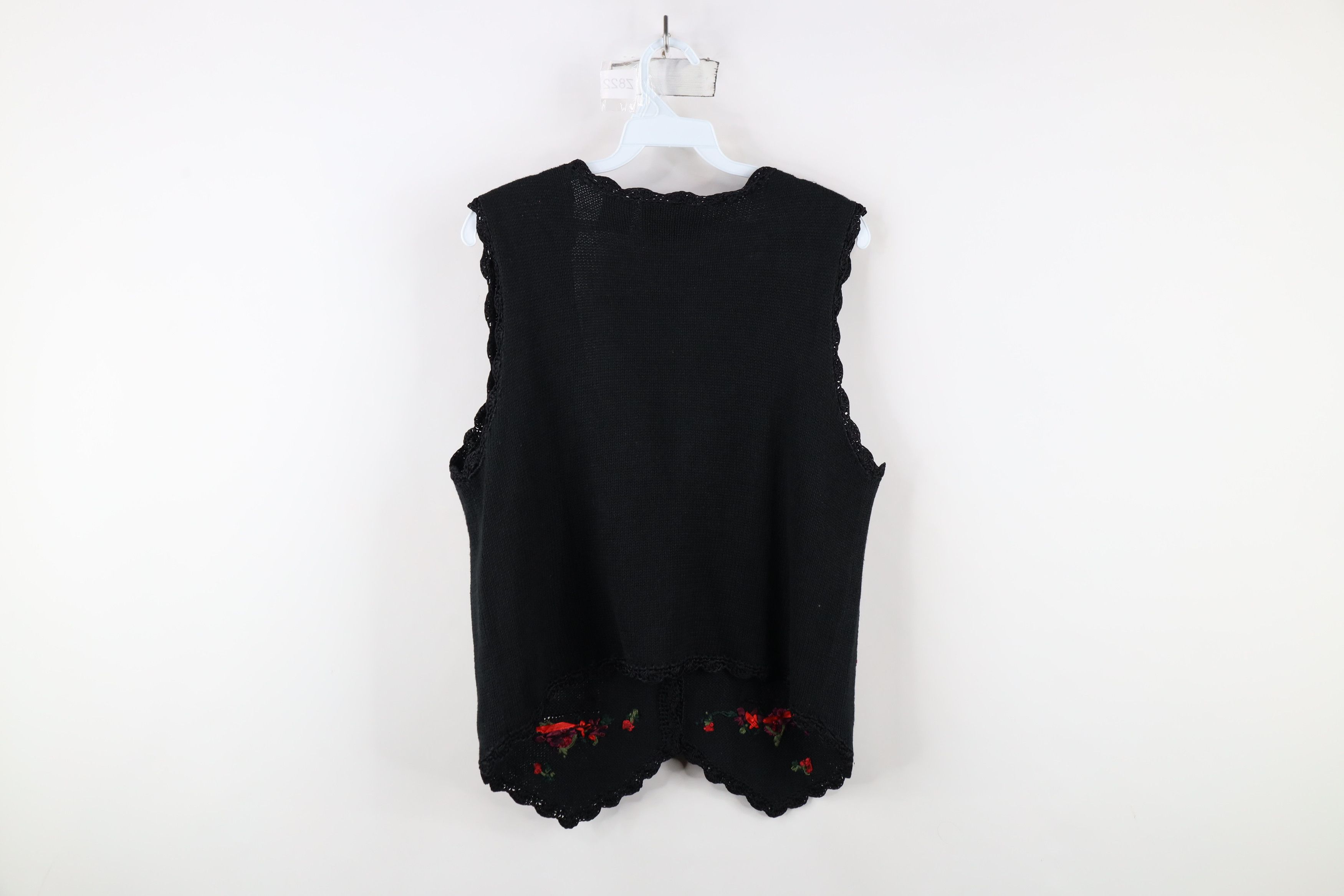 Vintage Vintage 90s Streetwear Flower Lace Knit Sweater Vest Size M / US 6-8 / IT 42-44 - 9 Thumbnail