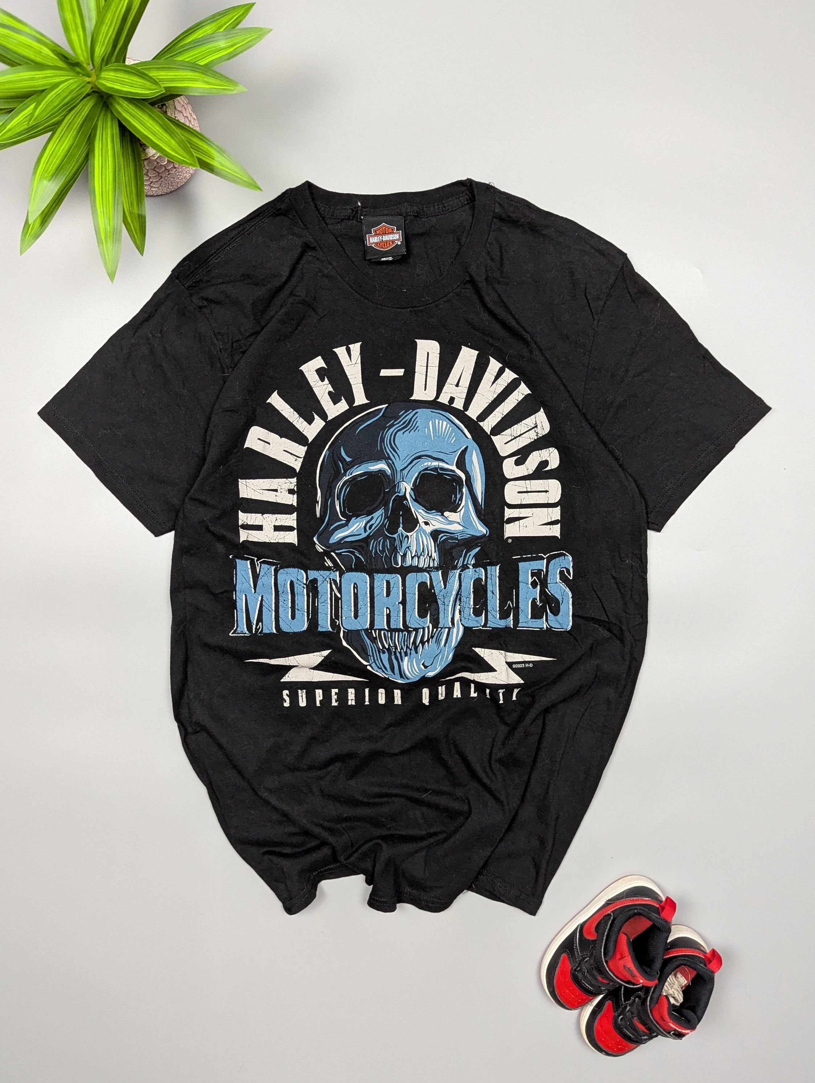 Harley Davidson Y2K Harley-Davidson Switzerland Statue Tee Men's L Black Size US L / EU 52-54 / 3 - 1 Thumbnail