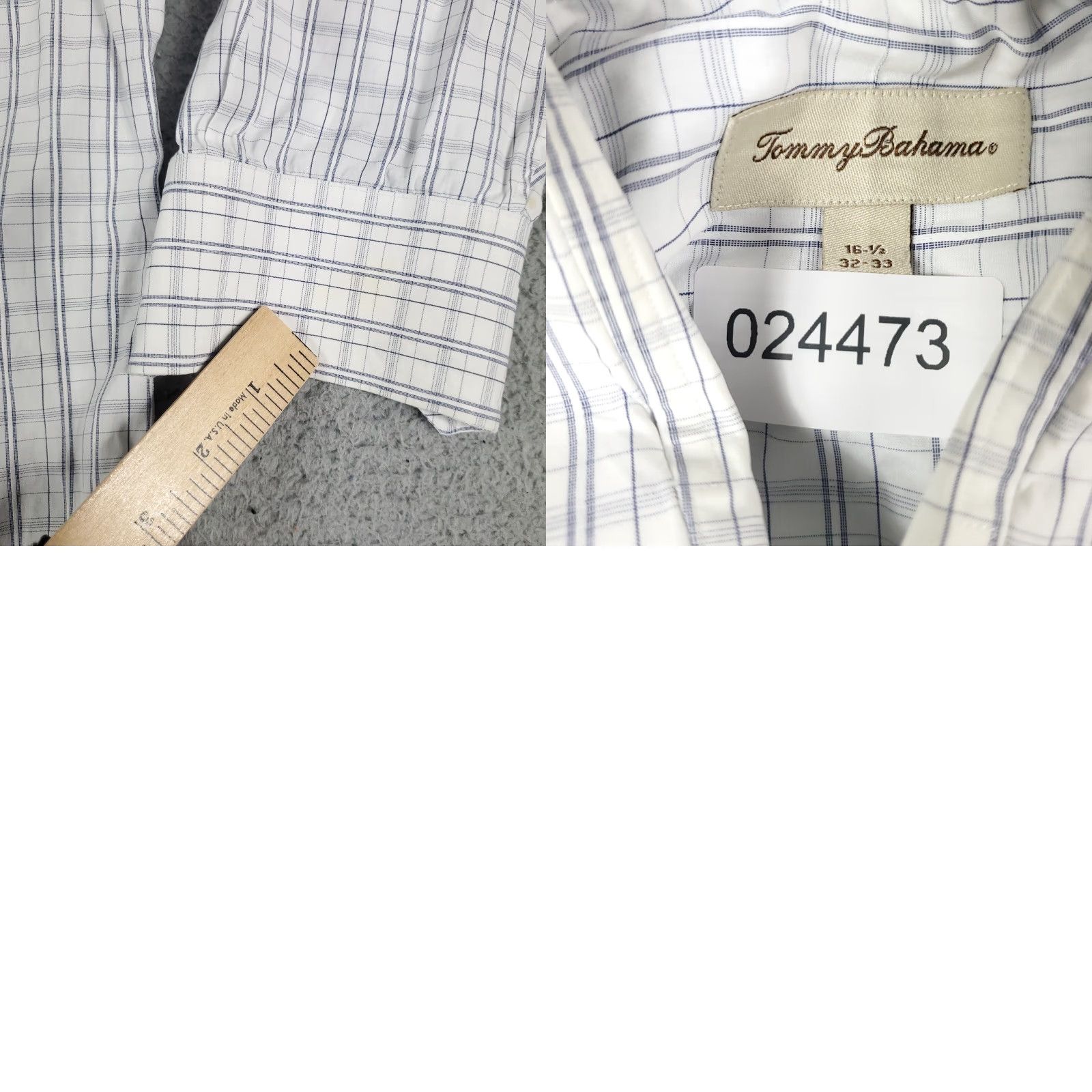 Tommy Bahama Tommy Bahama Shirt Mens 16.5 Blue Plaid Dress Button Up Long Sleeve Cotton Mens Size 42R - 8 Thumbnail