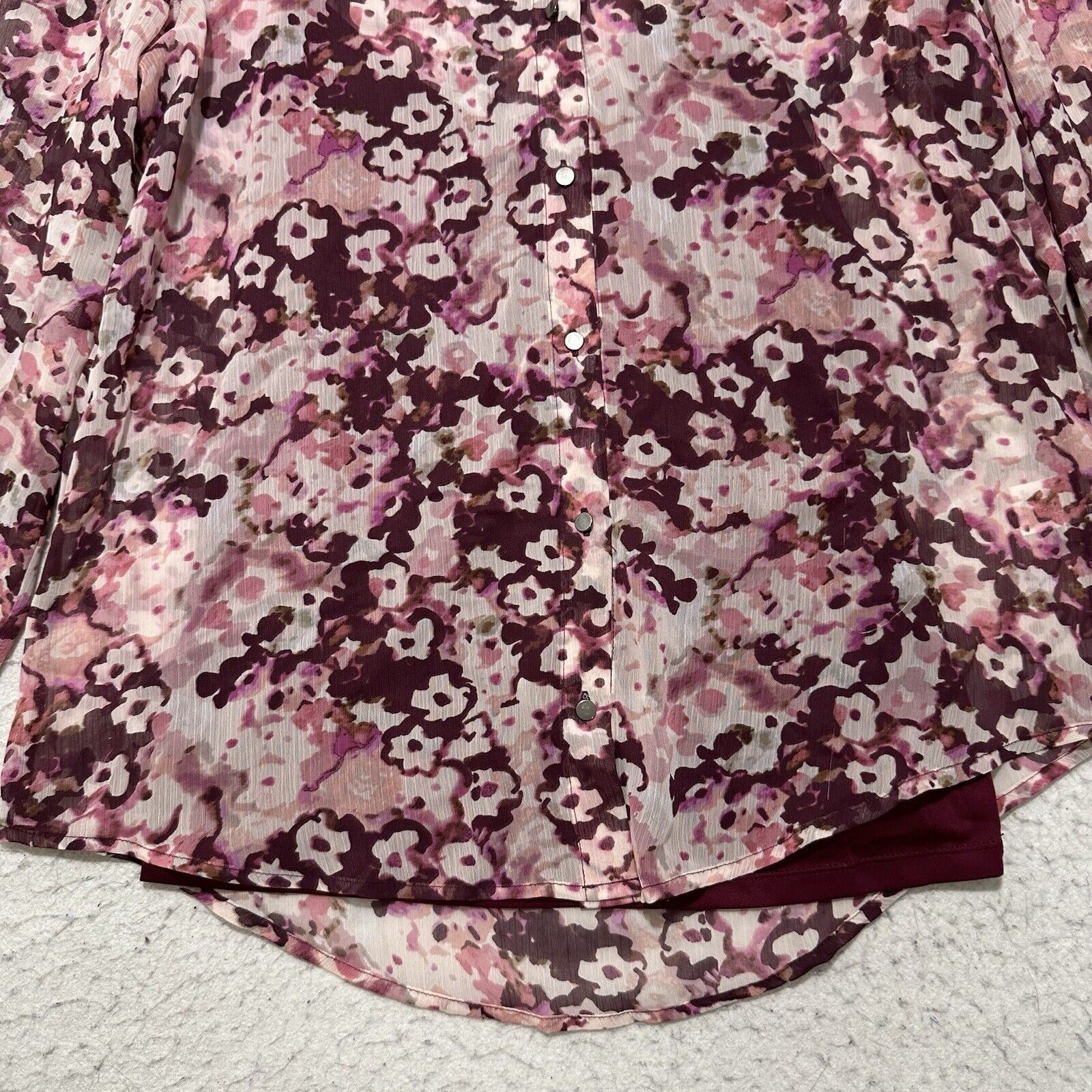 Liz Claiborne Liz Claiborne Medium Floral Button Down + Tank Top Sheer Size M / US 6-8 / IT 42-44 - 4 Thumbnail