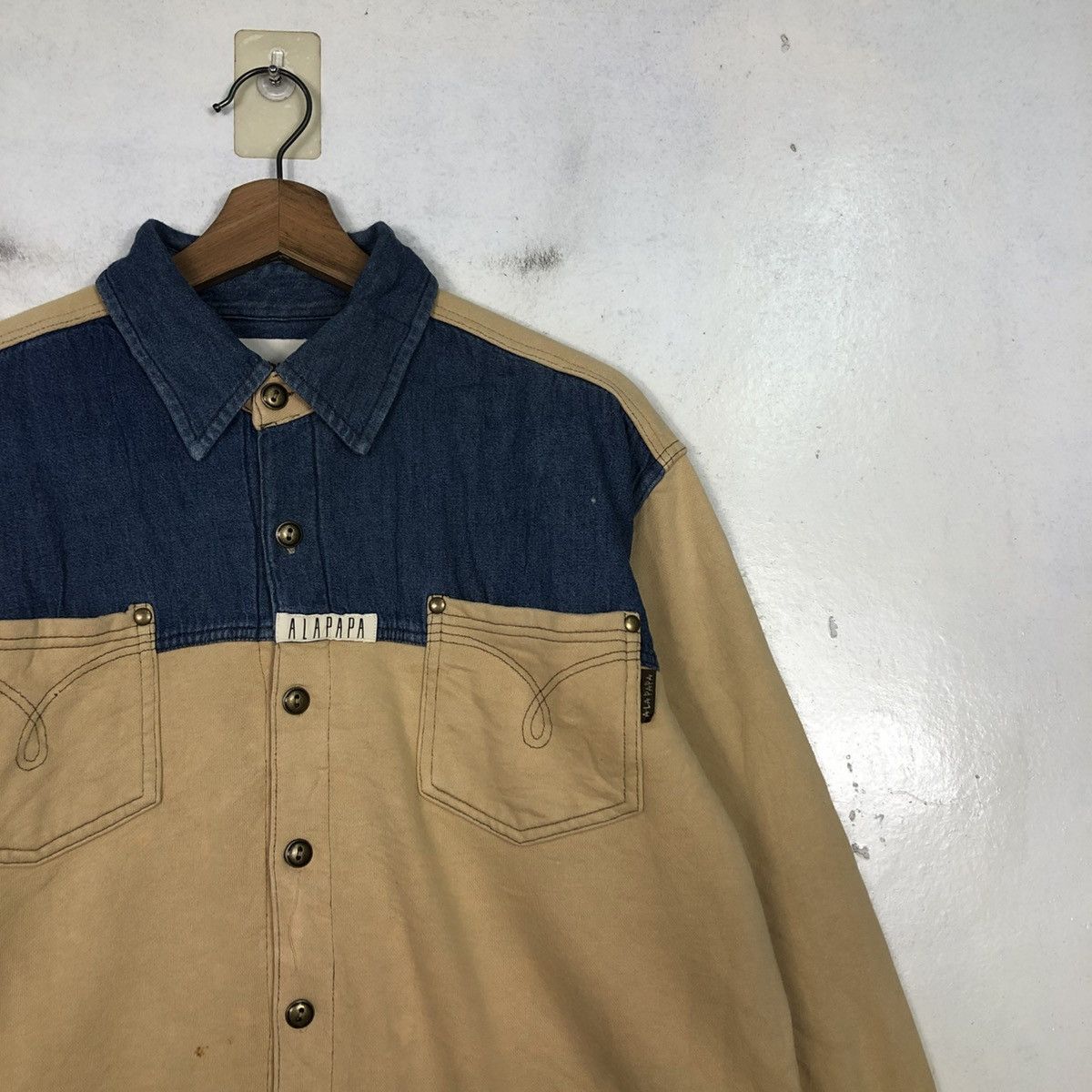 Japanese Brand 📌Vintage Button Chore Jacket Alapapa Issey Miyake Big Logo Size US M / EU 48-50 / 2 - 8 Thumbnail