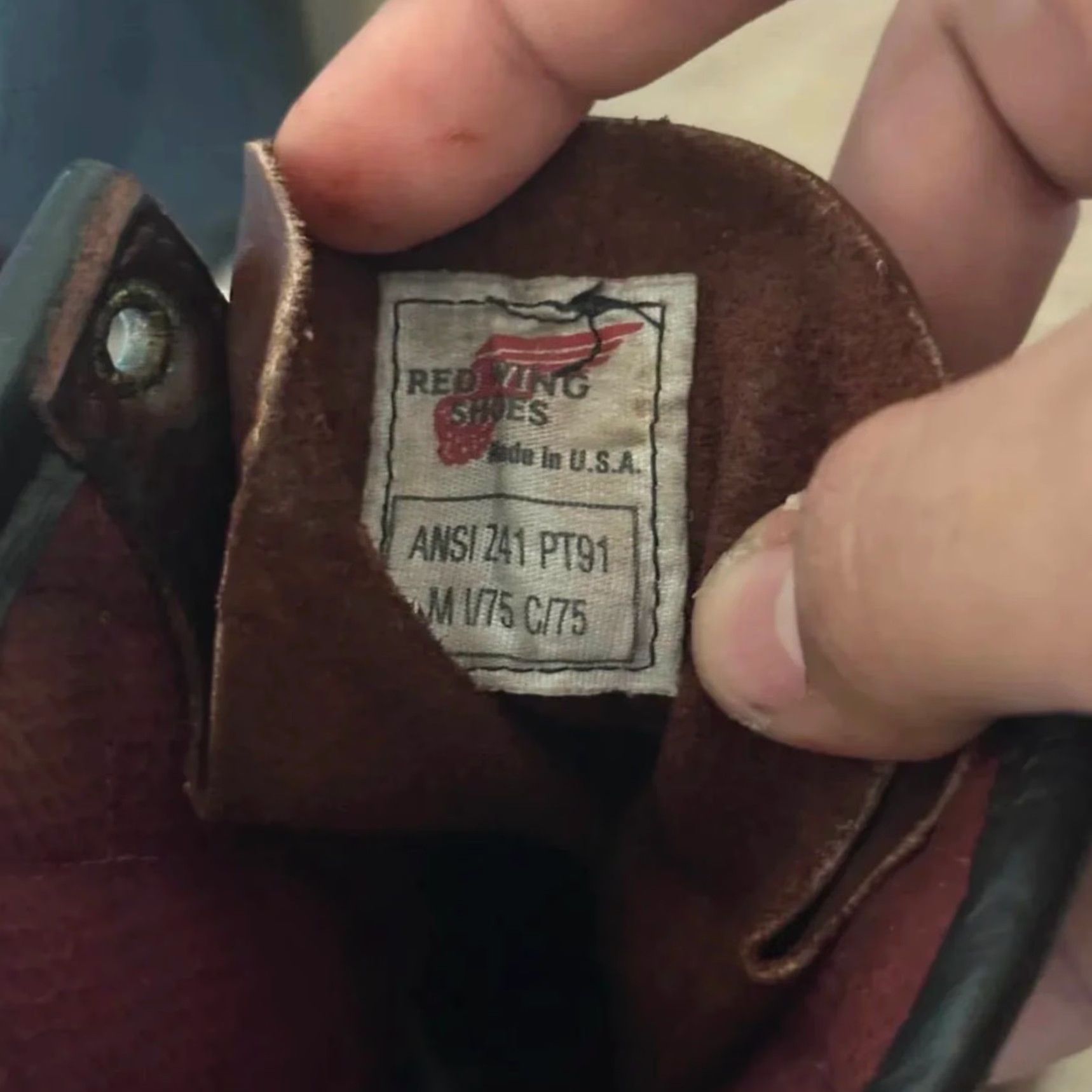 Red Wing VINTAGE Red Wing Boots Combat Leather Quilt Lined USA Made 11.5M Brown Men Size 11.5 US Leather Upper Size US 12 / EU 45 - 7 Thumbnail