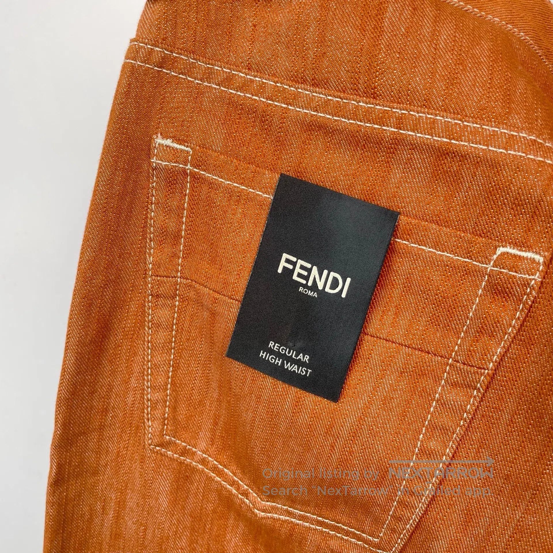 Fendi FENDI Brown frayed straight casual long pants| Size US 32 / EU 48 - 9 Thumbnail