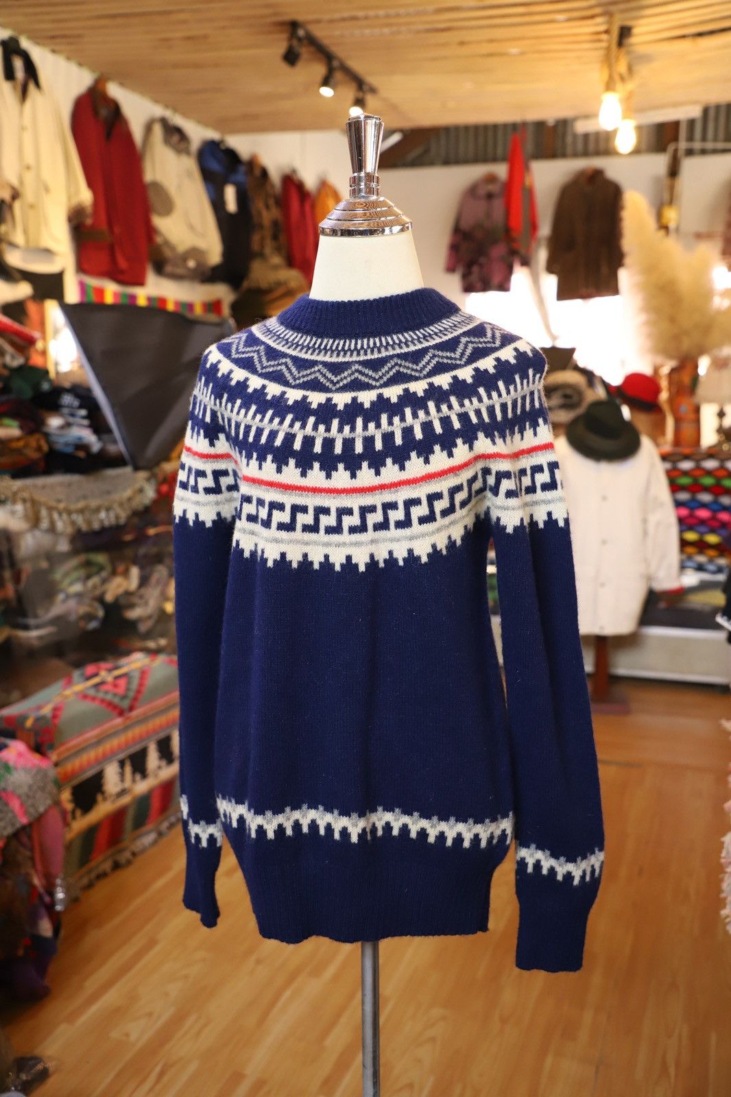Taka-Q Japanese Mohair Wool Navy Sweater