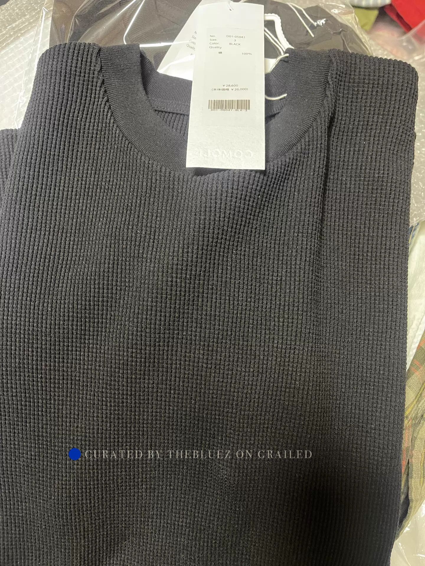 Comoli Comoli Waffle Knit Sweatshirt in Black Size US L / EU 52-54 / 3 - 1 Thumbnail