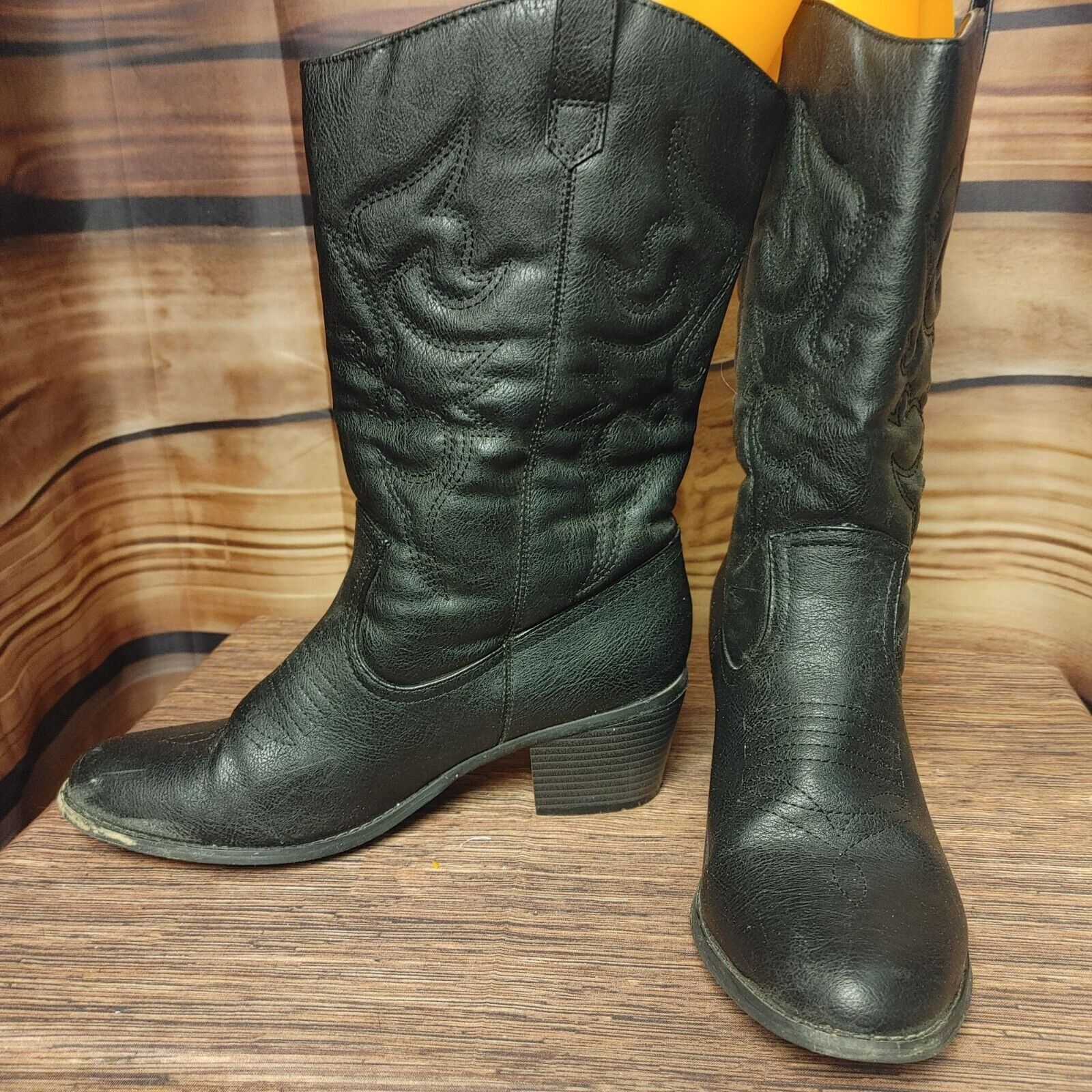 Other West Blvd Women's Black Leather Miami Cowboy Boots 12LK18 Si Size US 9.5 / IT 39.5 - 1 Thumbnail