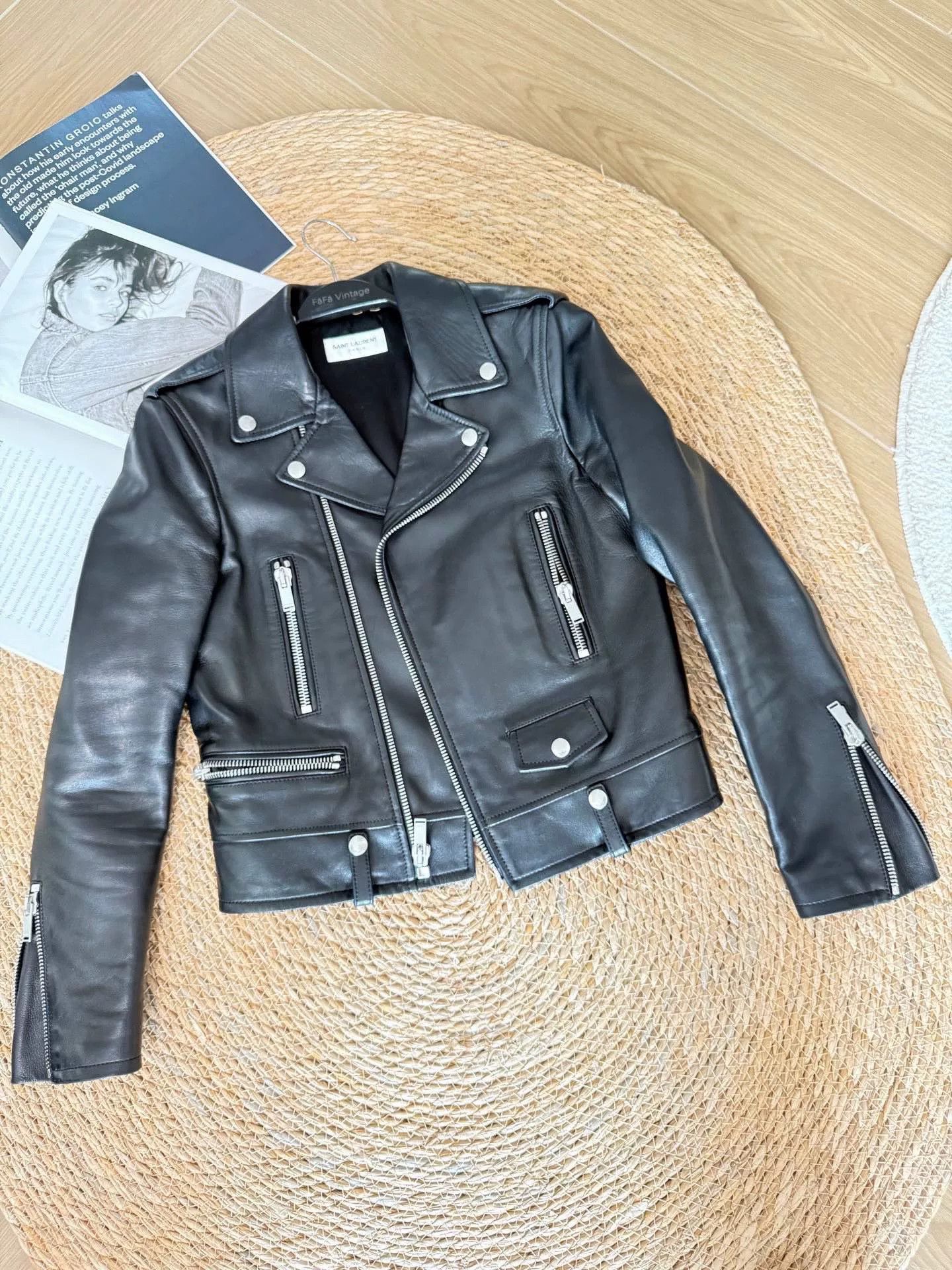 Yves Saint Laurent YSL Classic Black Biker Leather Jacket Size S / US 4 / IT 40 - 1 Thumbnail