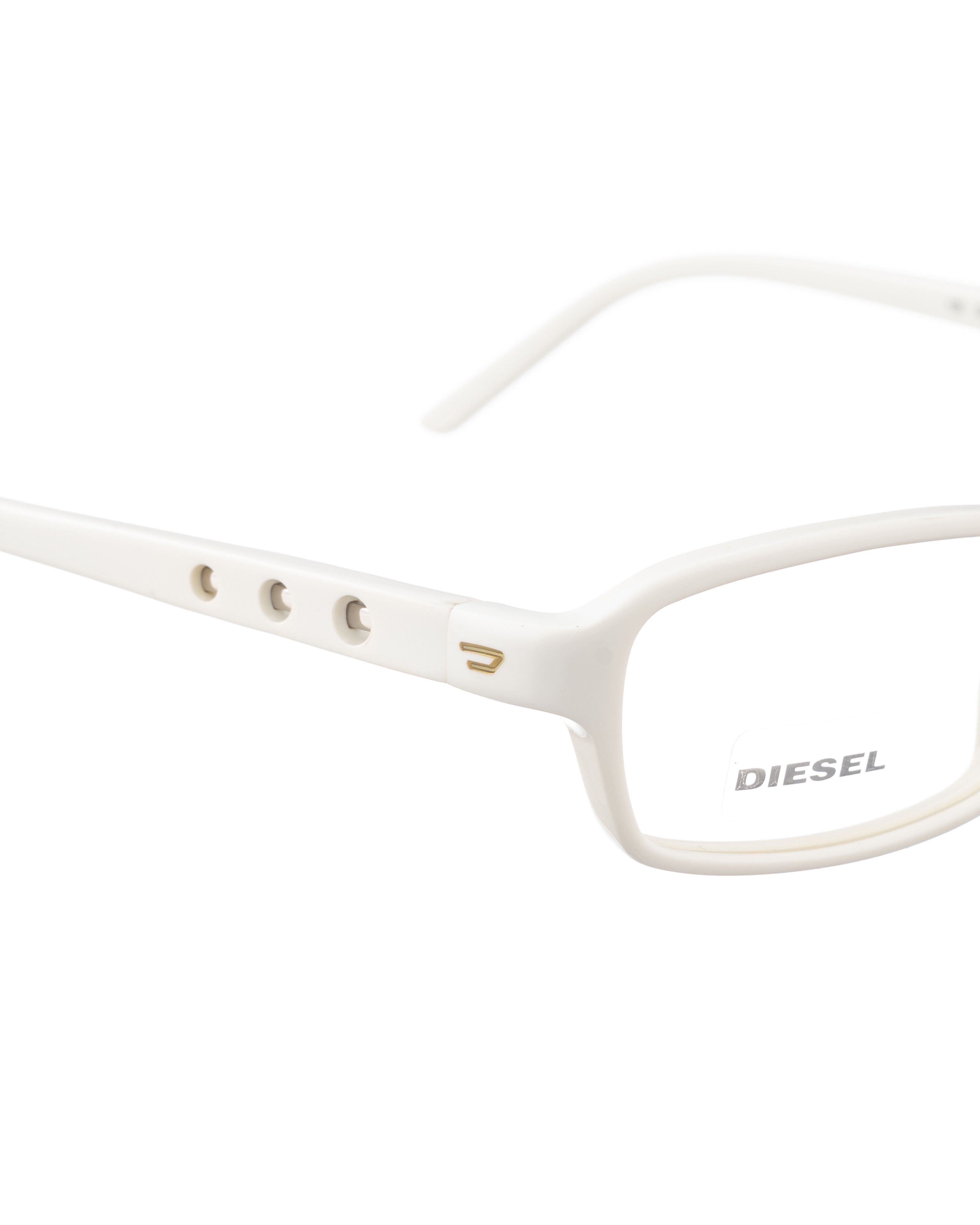Diesel Diesel 00s White Thin Plastic Glasses with Circle Cut Outs Size ONE SIZE - 3 Thumbnail