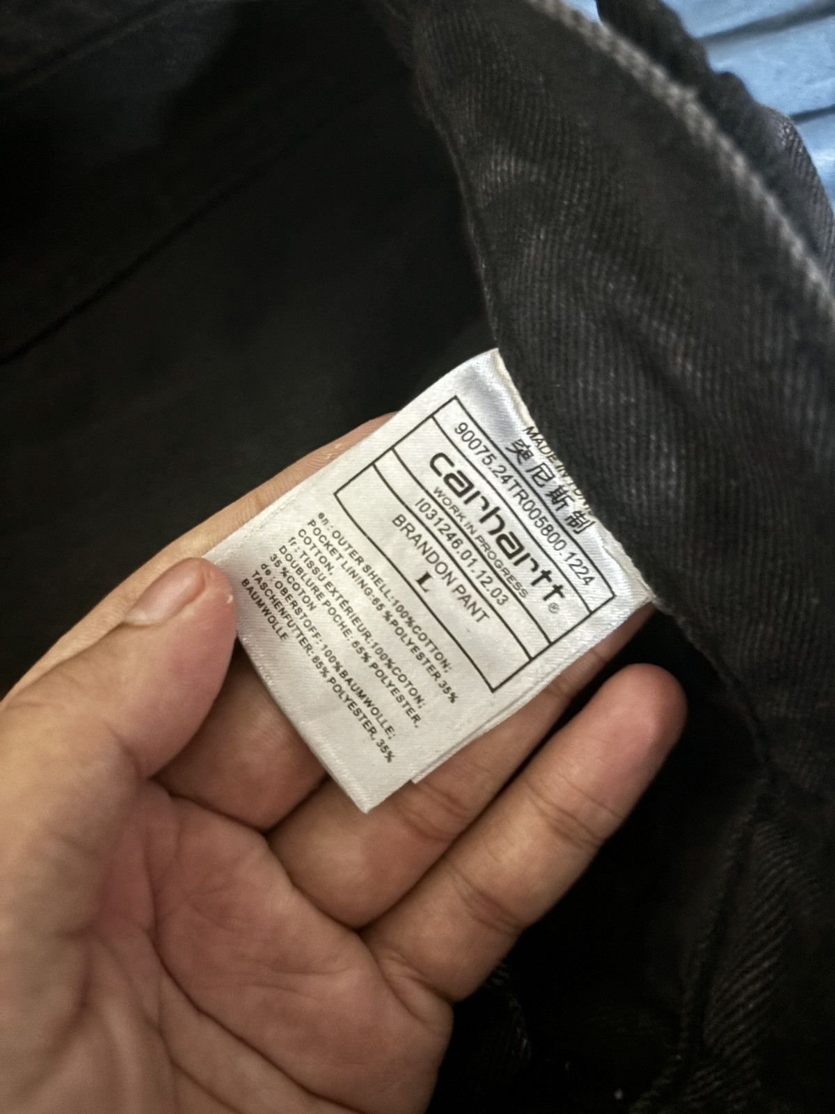 Carhartt Carhatt Brandon Pants (Black) Size US 34 / EU 50 - 3 Thumbnail