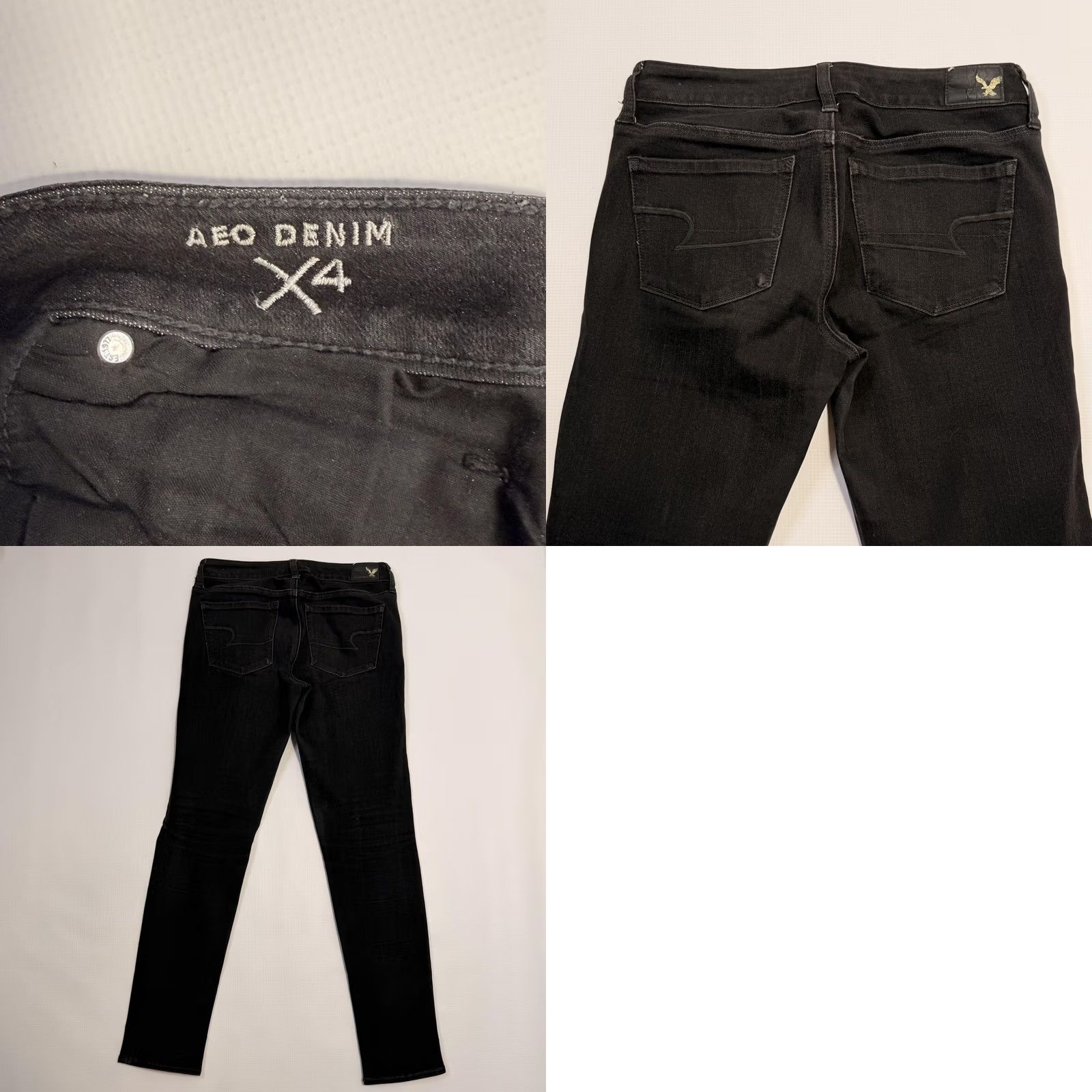 American Eagle Outfitters American Eagle Outfitters Jeans Womens 4 Black Skinny Mid Rise 360 Super Stretch Denim Size 27" / US 4 / IT 40 - 9 Thumbnail