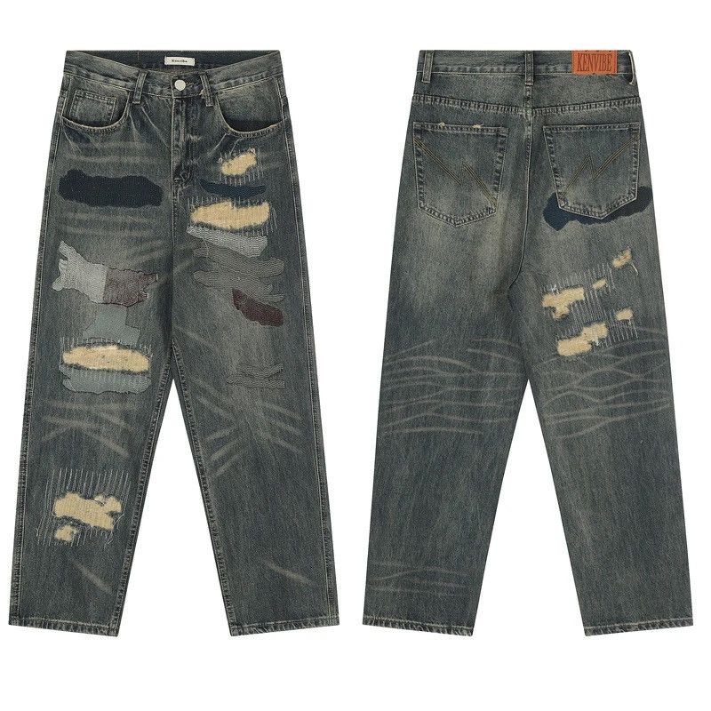 Jean Patchwork Baggy Jeans Size US 34 / EU 50 - 4 Thumbnail