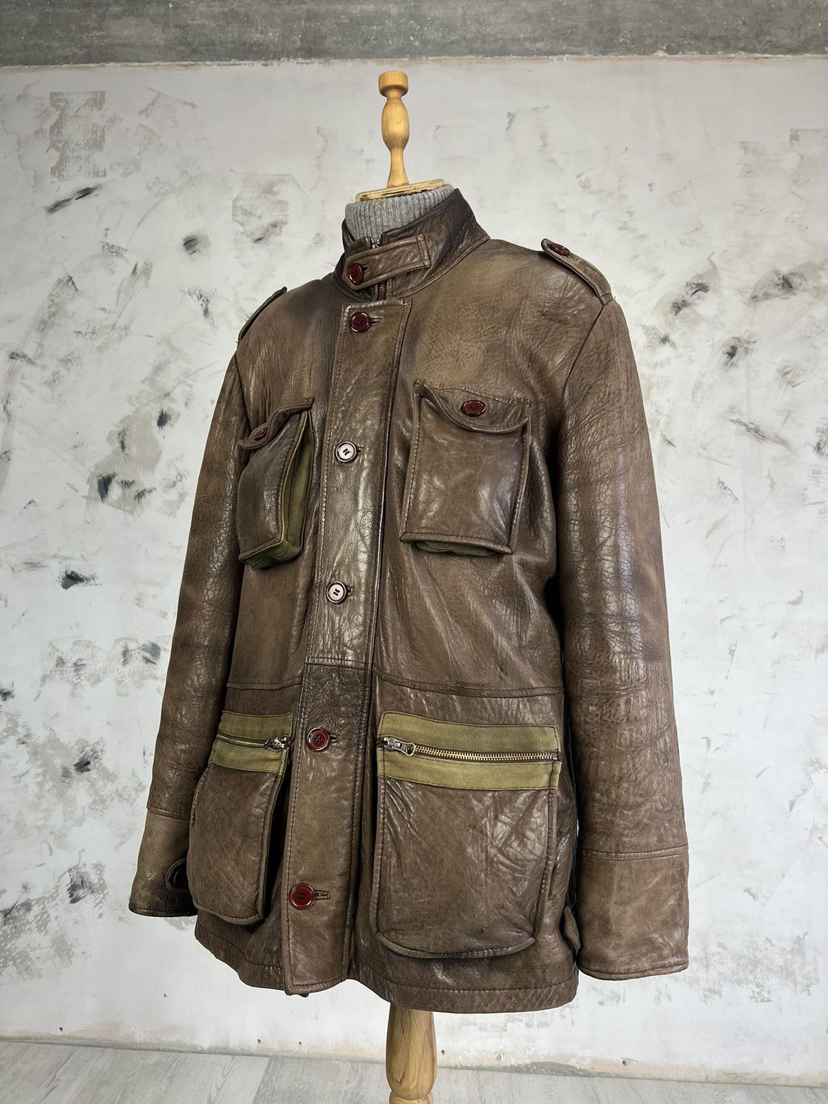 Genuine Leather Vintage HM Since 1976 Leather Jacket Size L - XL Size US XL / EU 56 / 4 - 1 Thumbnail