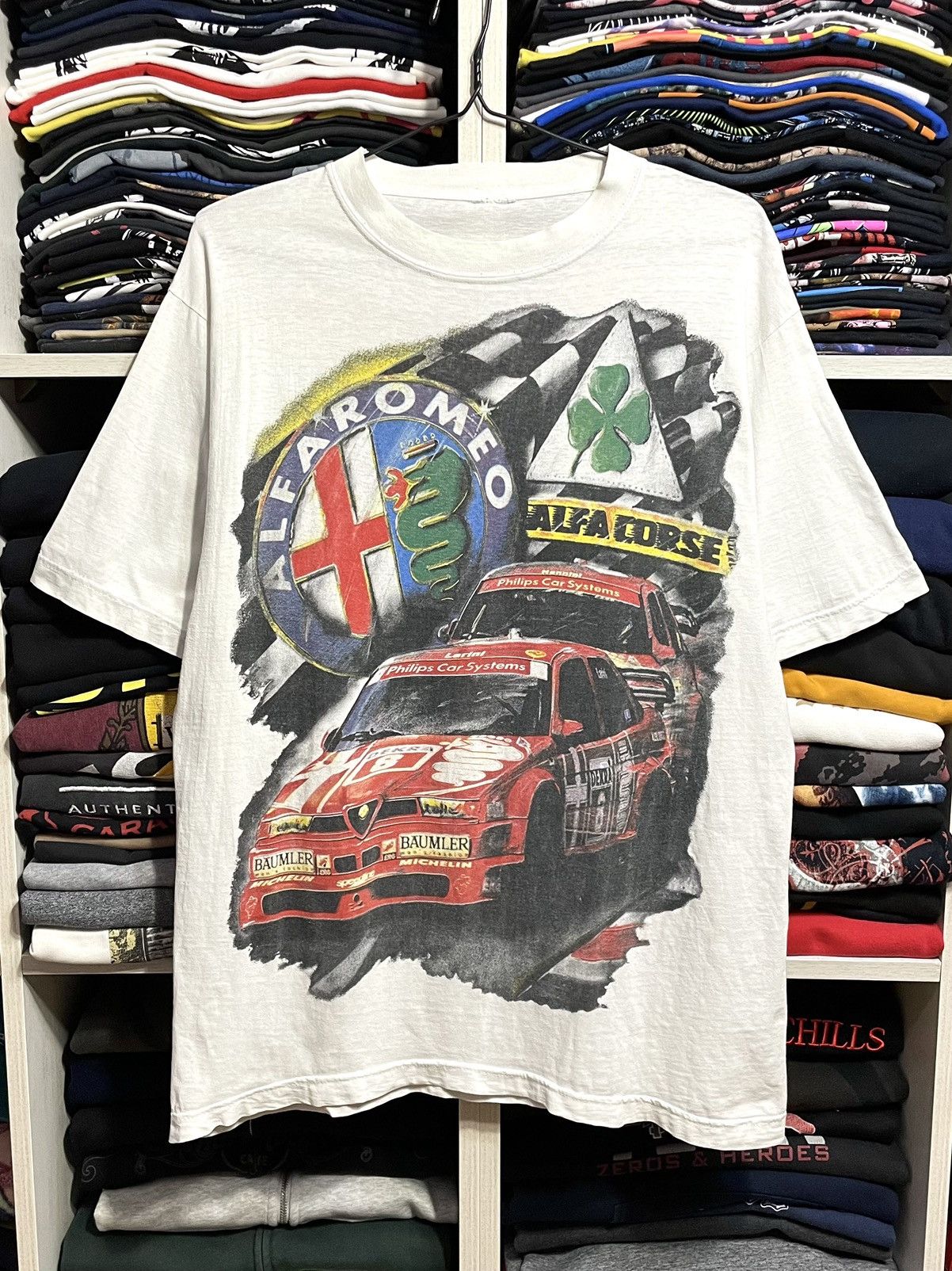 Vintage Vintage 90s Alfa Romeo Corse Over Print Racing T-Shirt Size US L / EU 52-54 / 3 - 15 Thumbnail
