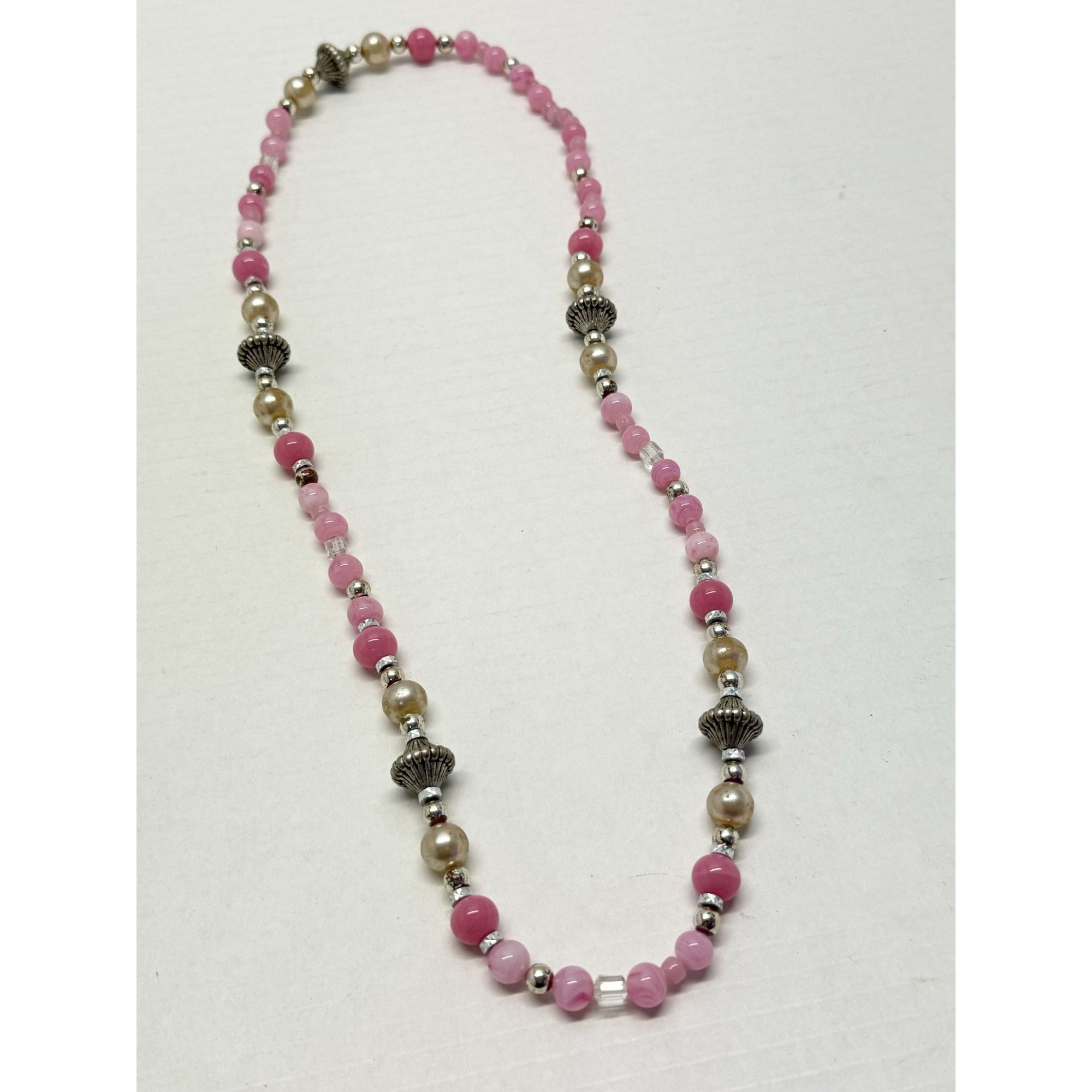 Vintage Vintage pink glass rhinestone beaded necklace Size ONE SIZE - 3 Thumbnail