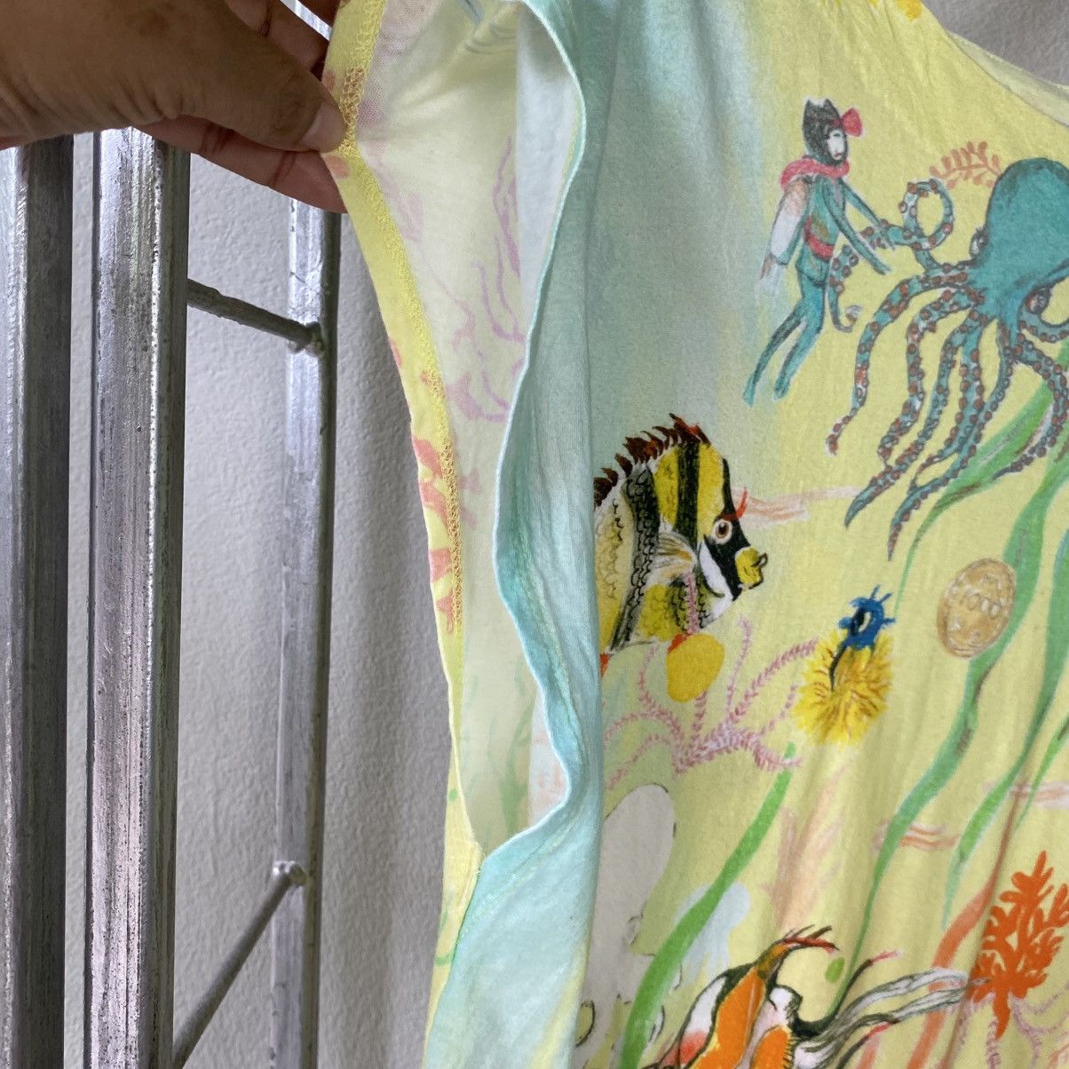 Tsumori Chisato TSUMORI CHISATO Yellow Ocean Print Short Sleeve Blouse Size XS / US 0-2 / IT 36-38 - 6 Thumbnail